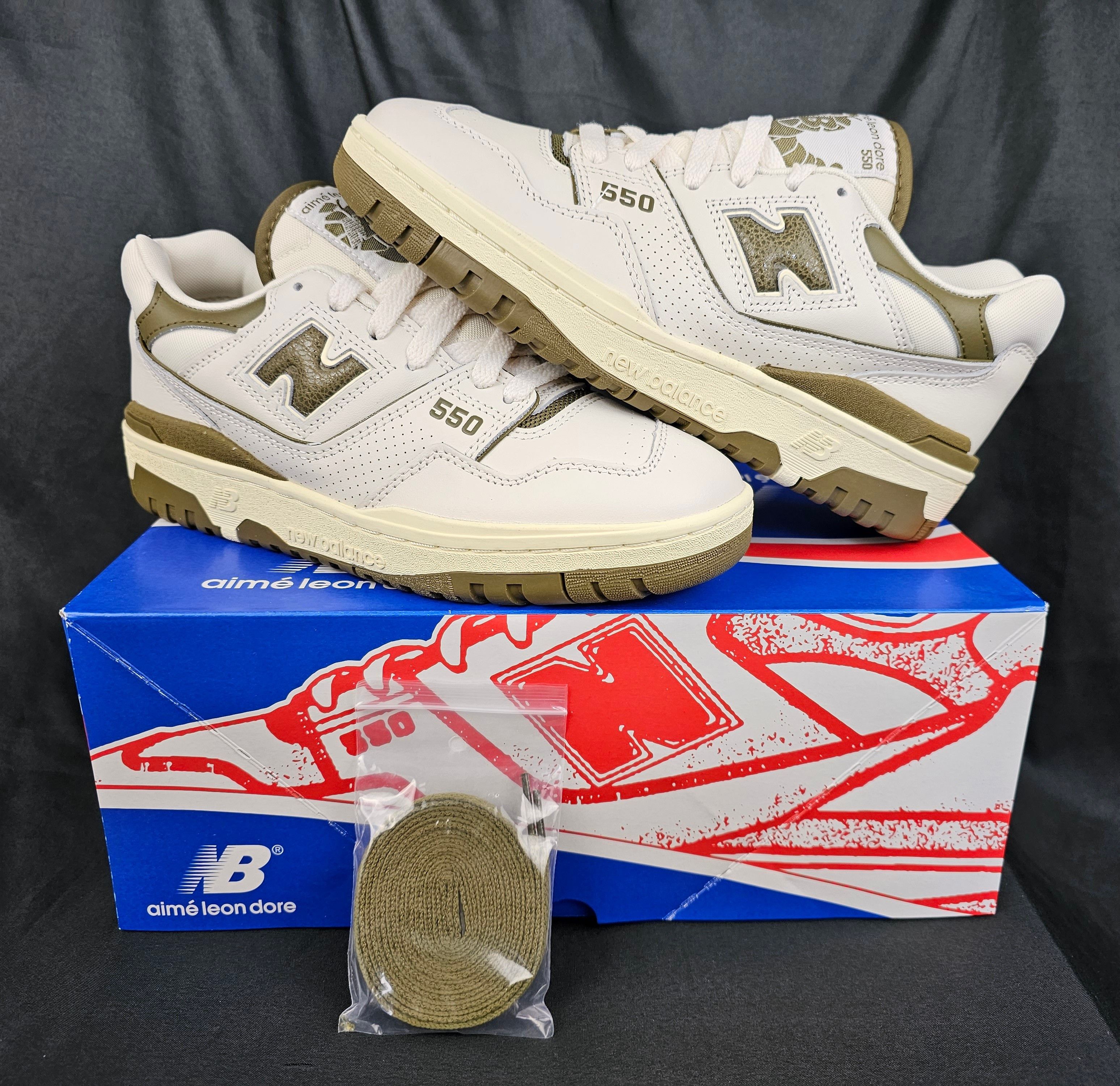 550 X Aime Leon Dore White Olive Men's Size 6 Us Shoes