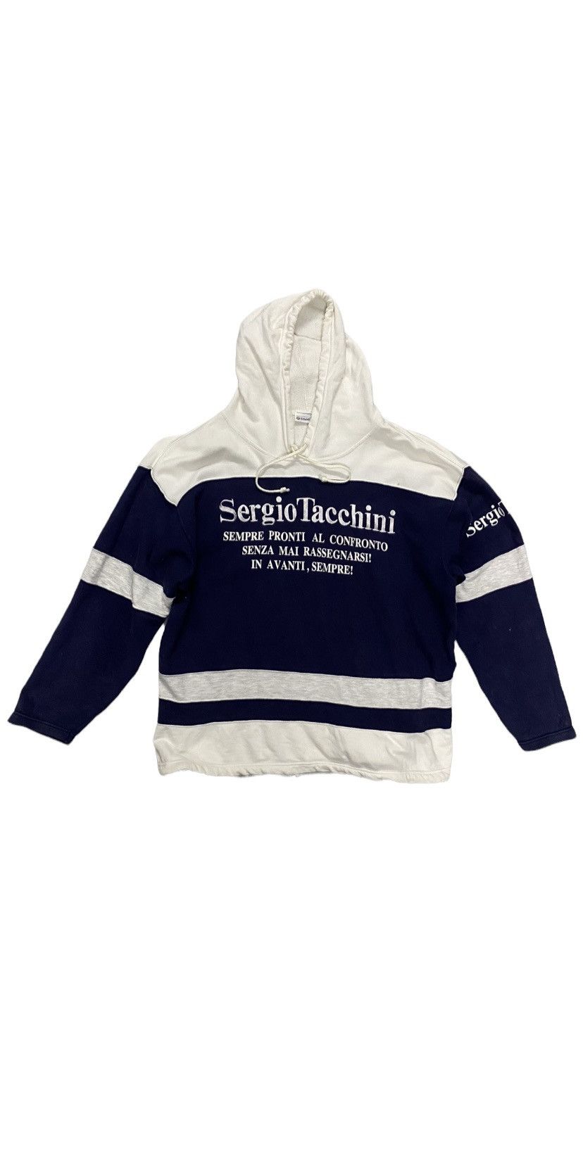 Sergio Tacchini VTG 90’S Sergio Tucchini Hoodie in White, Men's (Size Large)