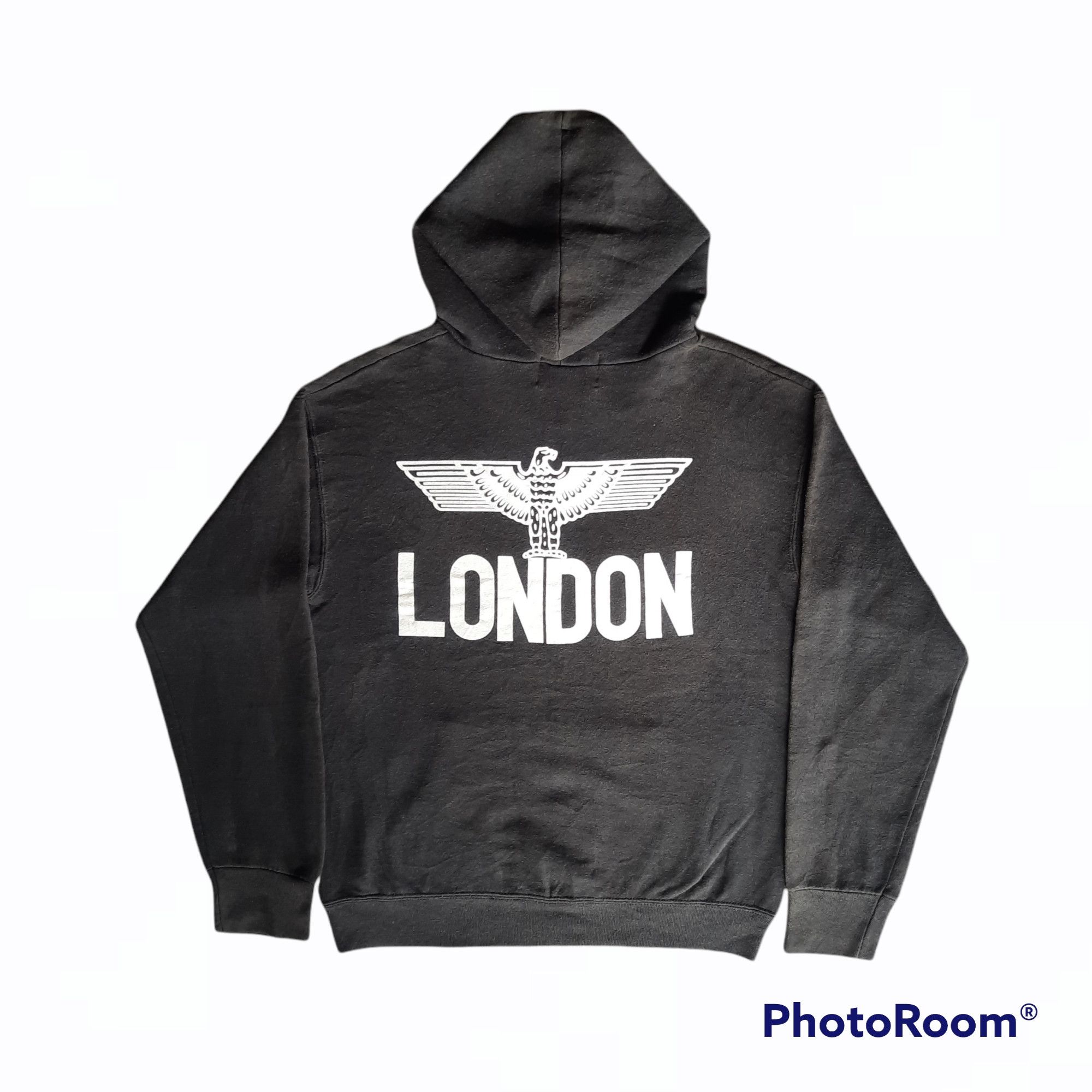 vintage 90's Boy London Big Logo Sweater Hoodie in Black, Men's (Size Medium)
