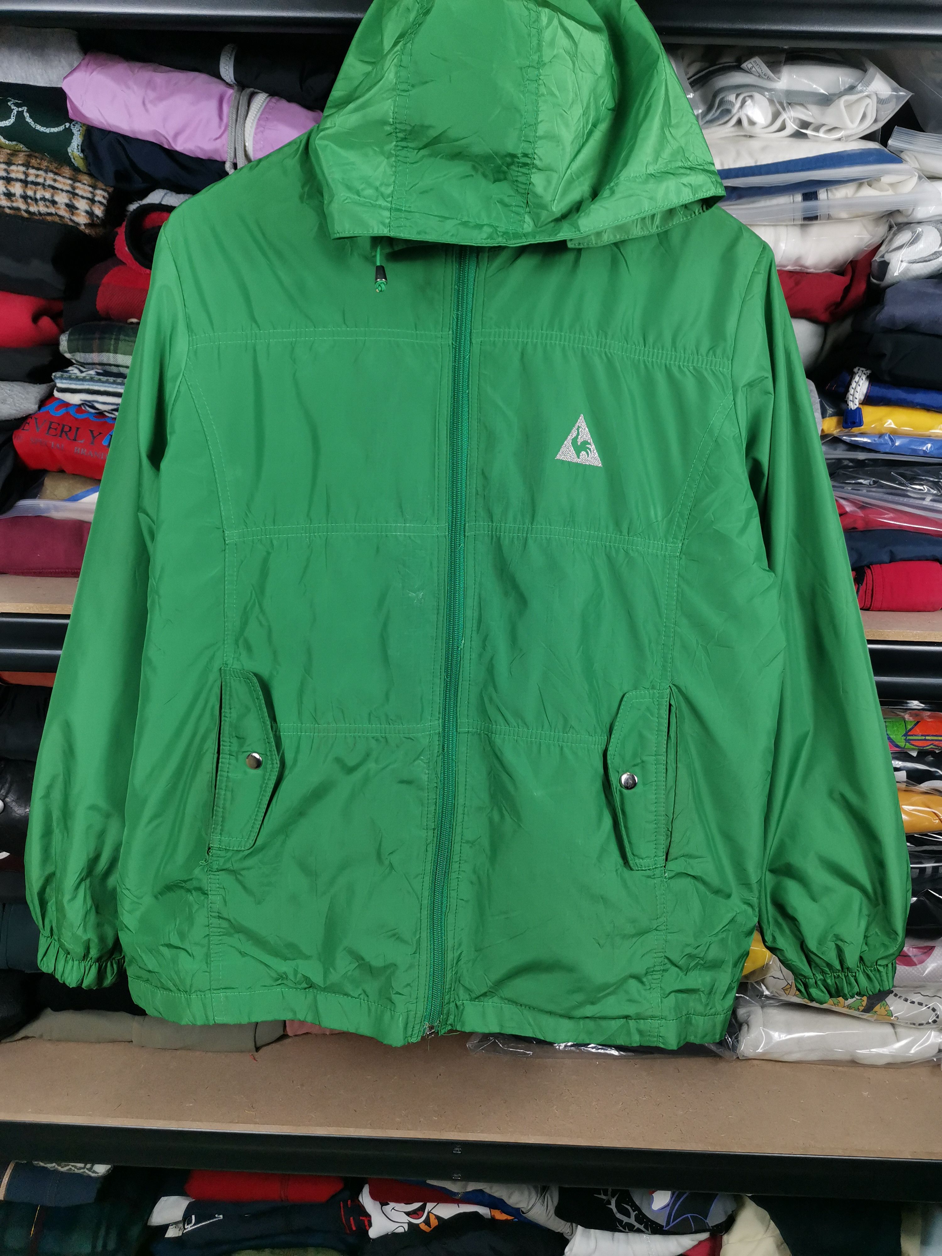Vintage Le Coq Sportif Hoodie Jacket in Green, Men's (Size Medium)