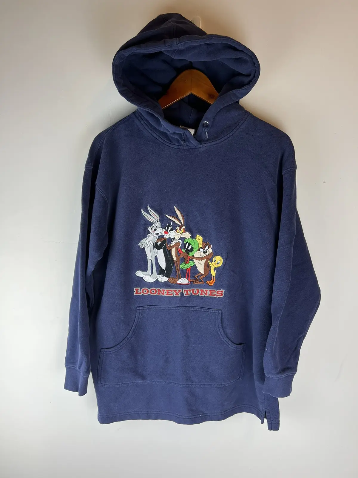 Acme Clothing Vintage Warner Brothers Studio Looney Tunes Hoodie in Blue, Men's (Size Small)