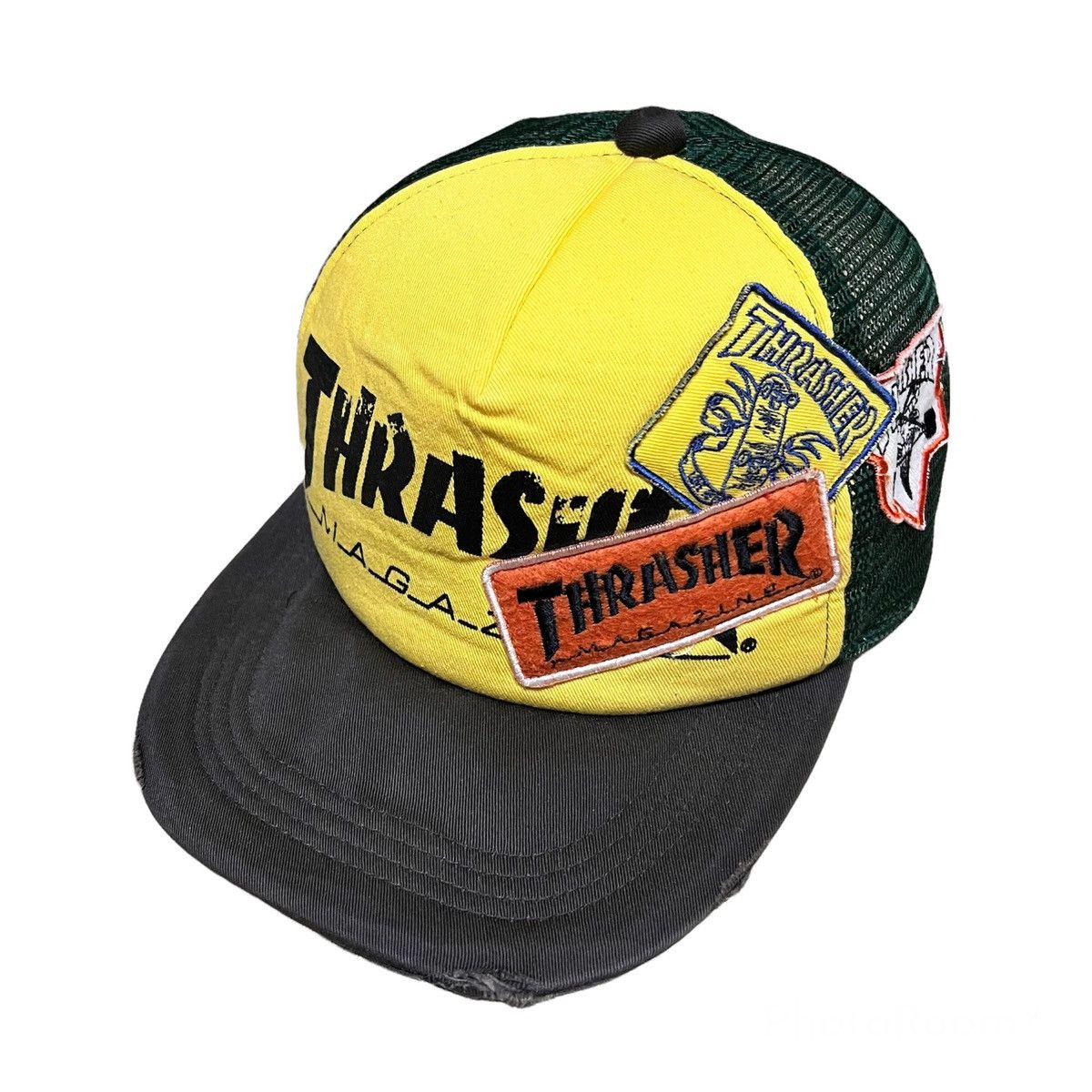 Vintage Thrasher Cap Distressed in Yellow, Men's