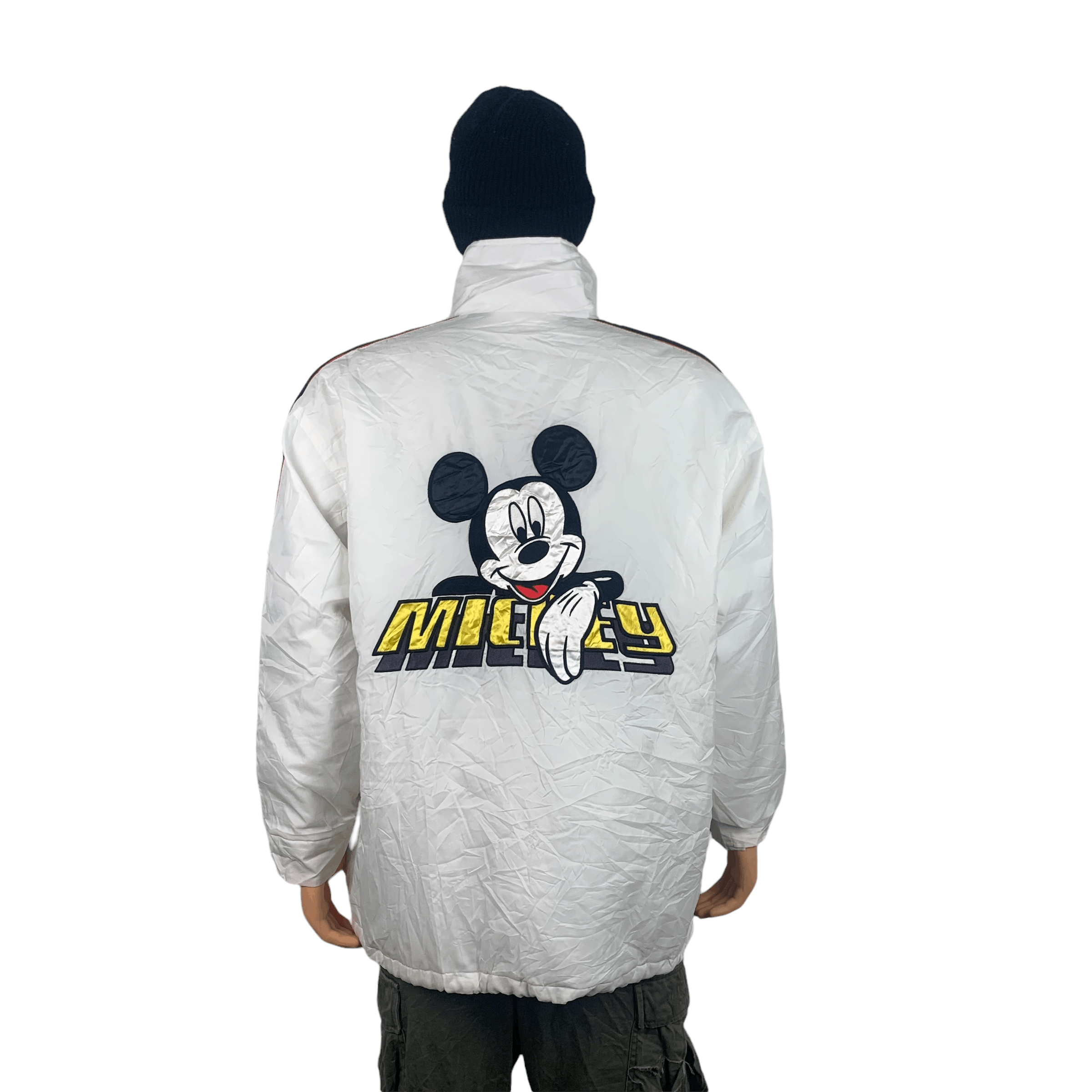 Vintage Disney Mickey Mouse Big Logo Light Jacket 3597-126 in White, Men's (Size Medium)