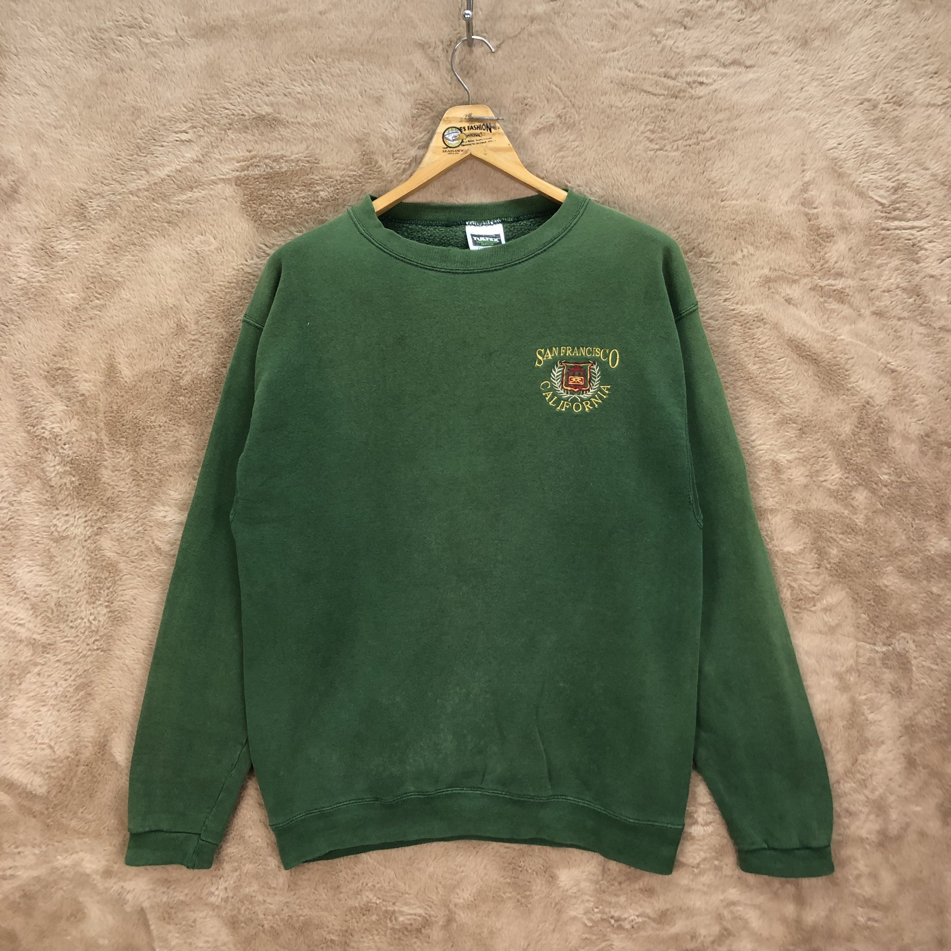 Vintage San Francisco California Tultex Sweatshirts 5359-24 in Green, Men's (Size Small)