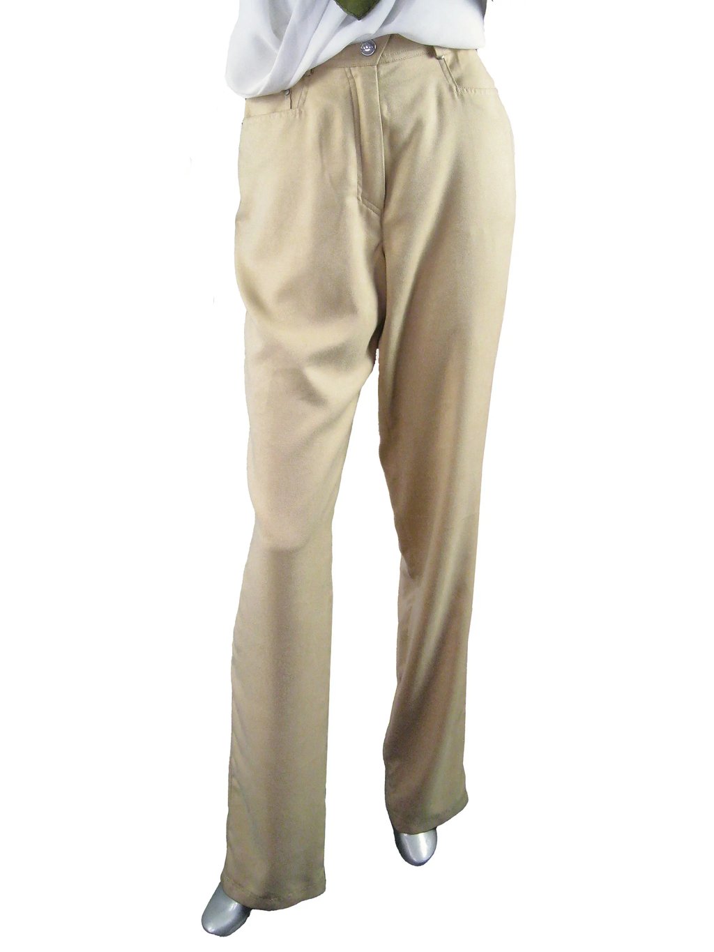 Vintage Mugler Women's Beige High Rise Suede Pants, Women's (Size 30)
