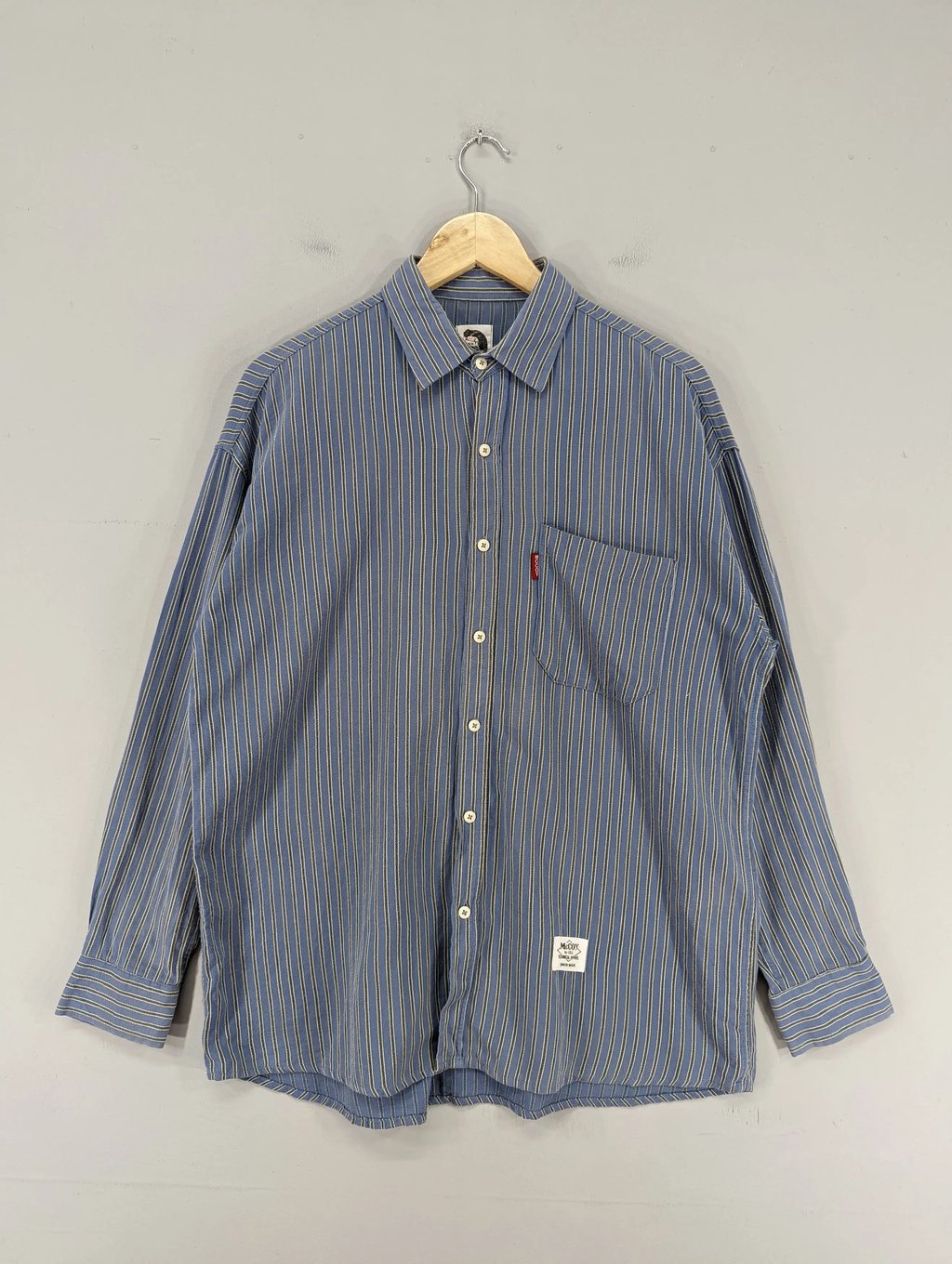 Vintage Mccoy Striped Button Ups Shirt, Men's (Size L)