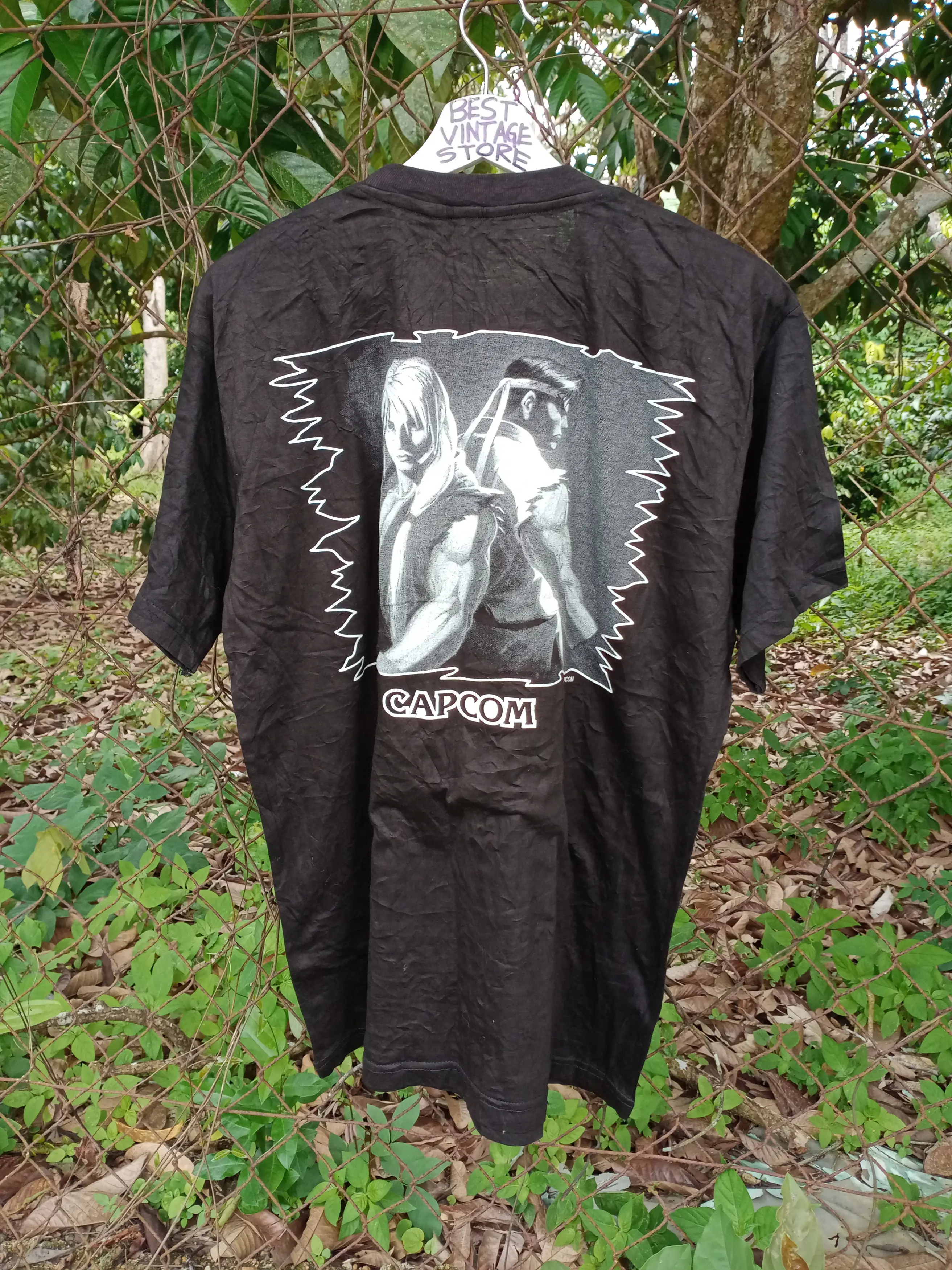 Anime x Vintage 90's Capcom Street Fighter 2 Tshirt in Black, Men's (Size Large)