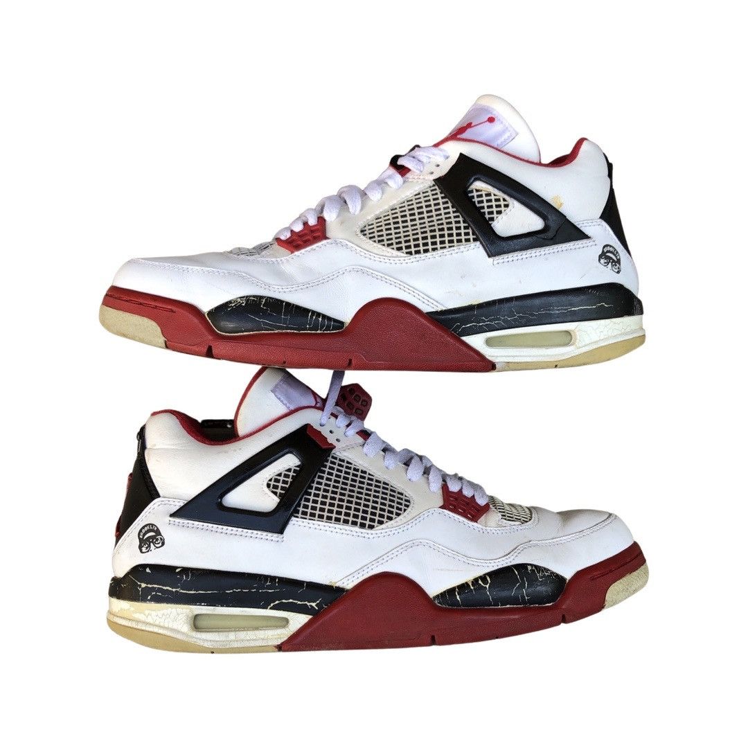 Jordan Vintage 2006 Air Jordan 4 Retro Fire Red Mars Blackmon Shoes in White, Men's (Size 12)