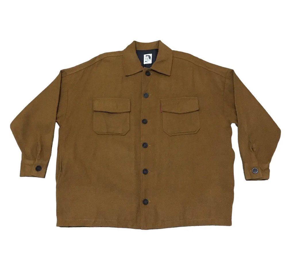 Vintage Real Mccoy Wool Shirt 1990s in Brown, Men's (Size Xl)