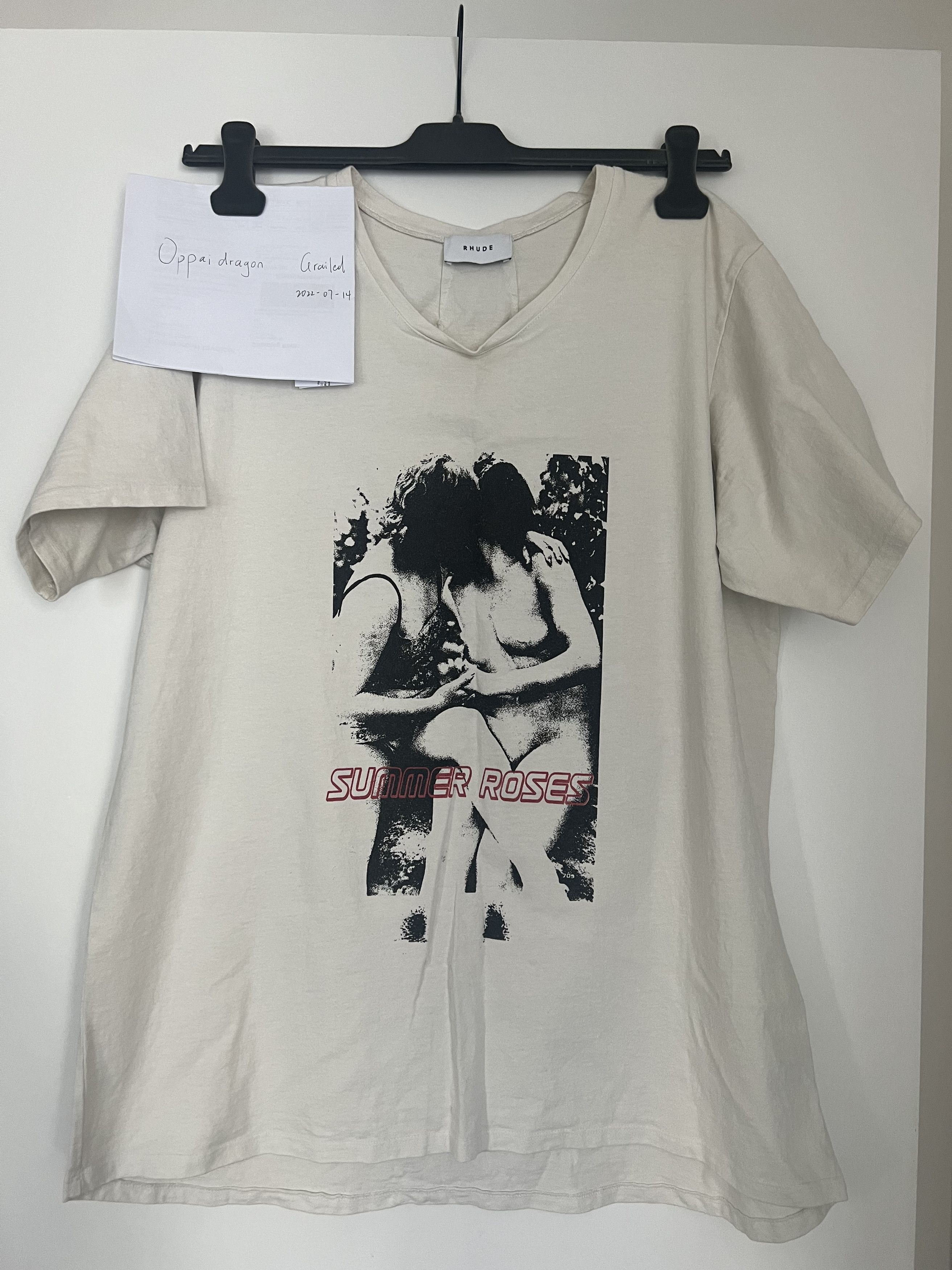 Rhude Son Of A Beach Vintage Graphics Tee in White, Men's (Size Medium)