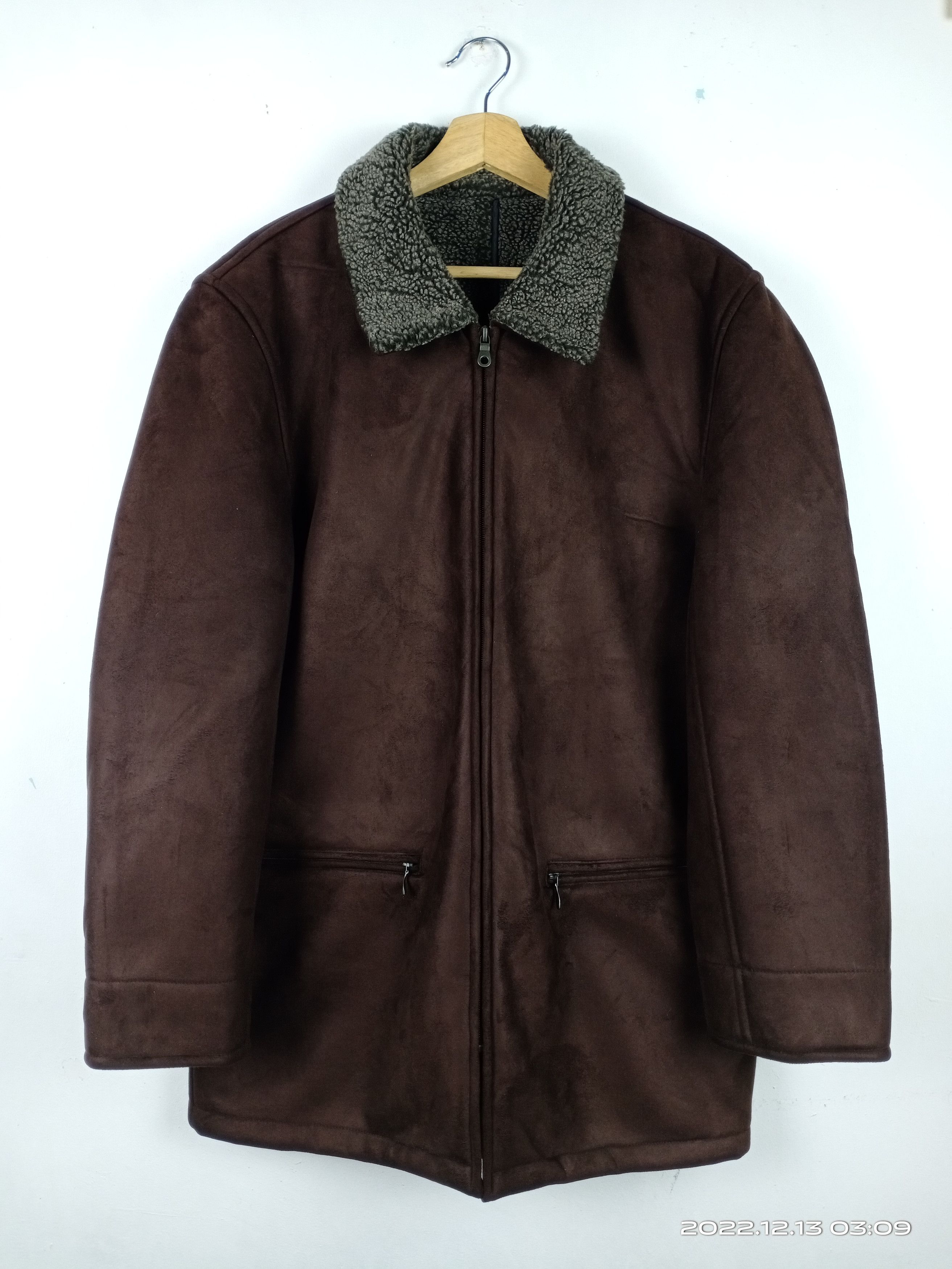 Designer vintage Coles Sherpa Sherling Jacket in Brown, Men's (Size Large)