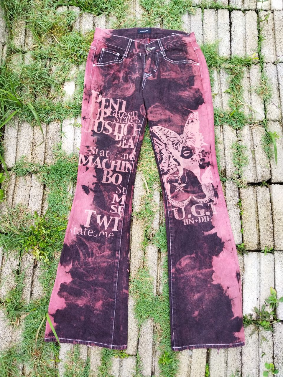 If Six Was Nine Vintage U.g.t Hn+Die Japan Bleach Tie Dye Bootcut Jeans, Men's (Size 29)