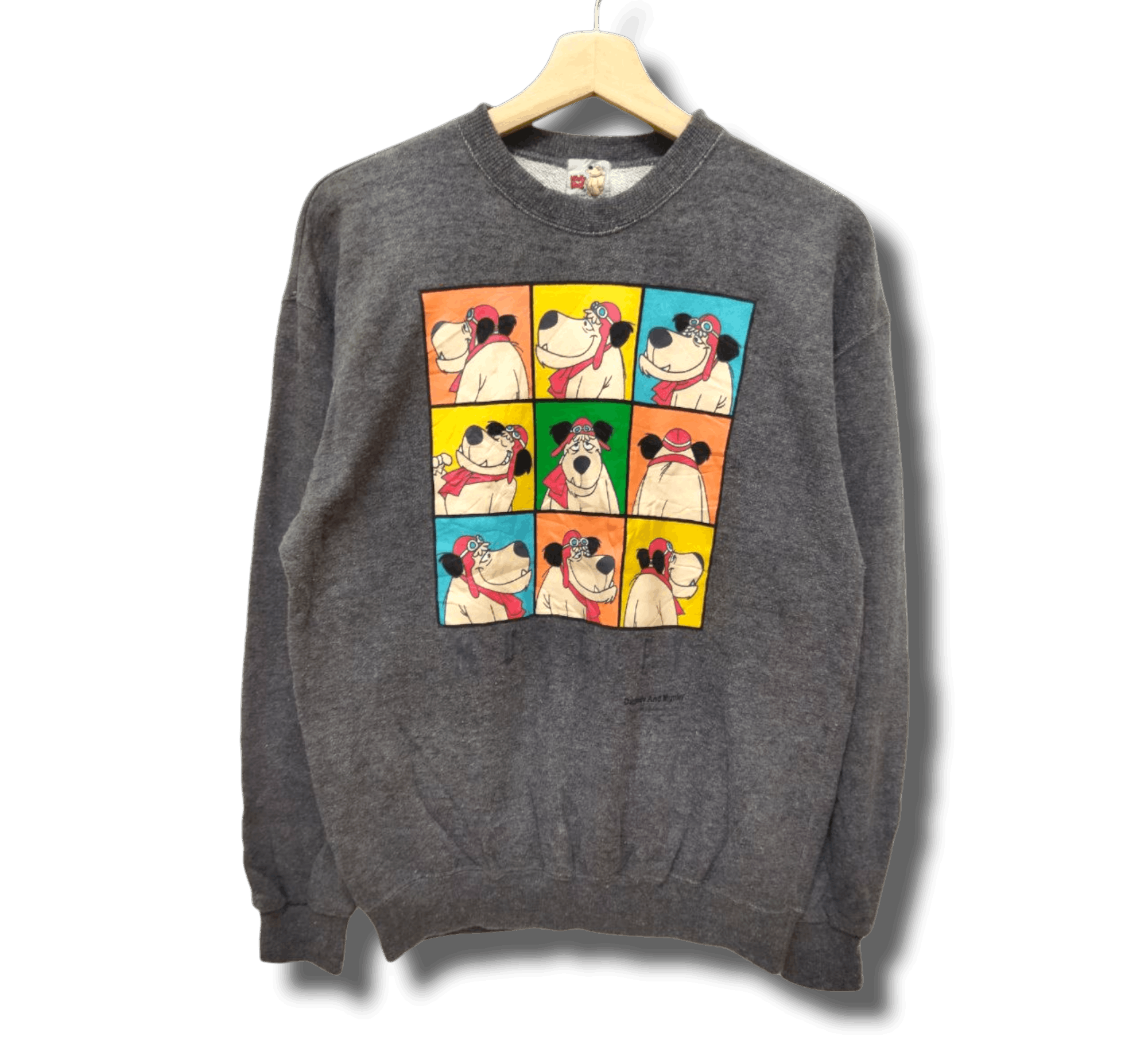 Cartoon Network Vintage Wacky Races Muttley Hanna Barbera Sweatshirt in Grey, Men's (Size Large)