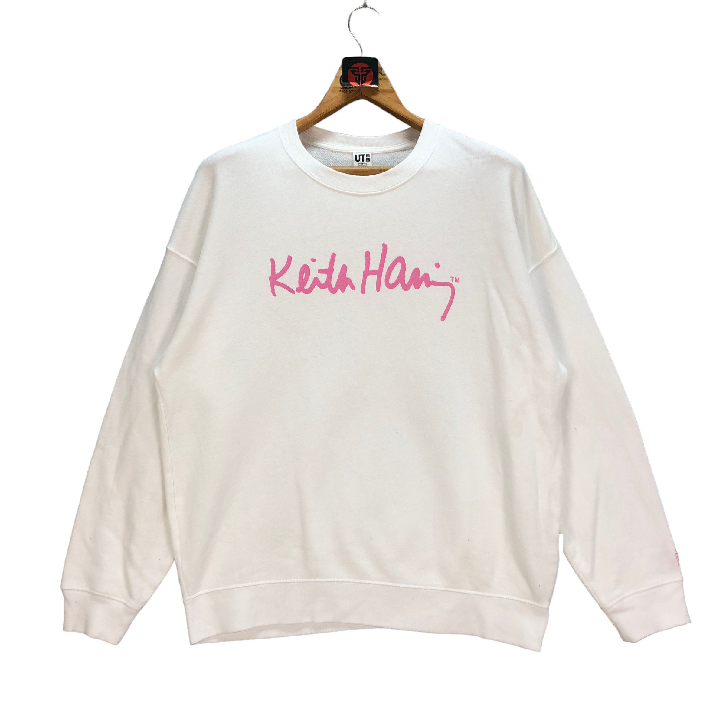 Keith Haring Big Logo Sweatshirts 7228-120 in White, Men's (Size XL)