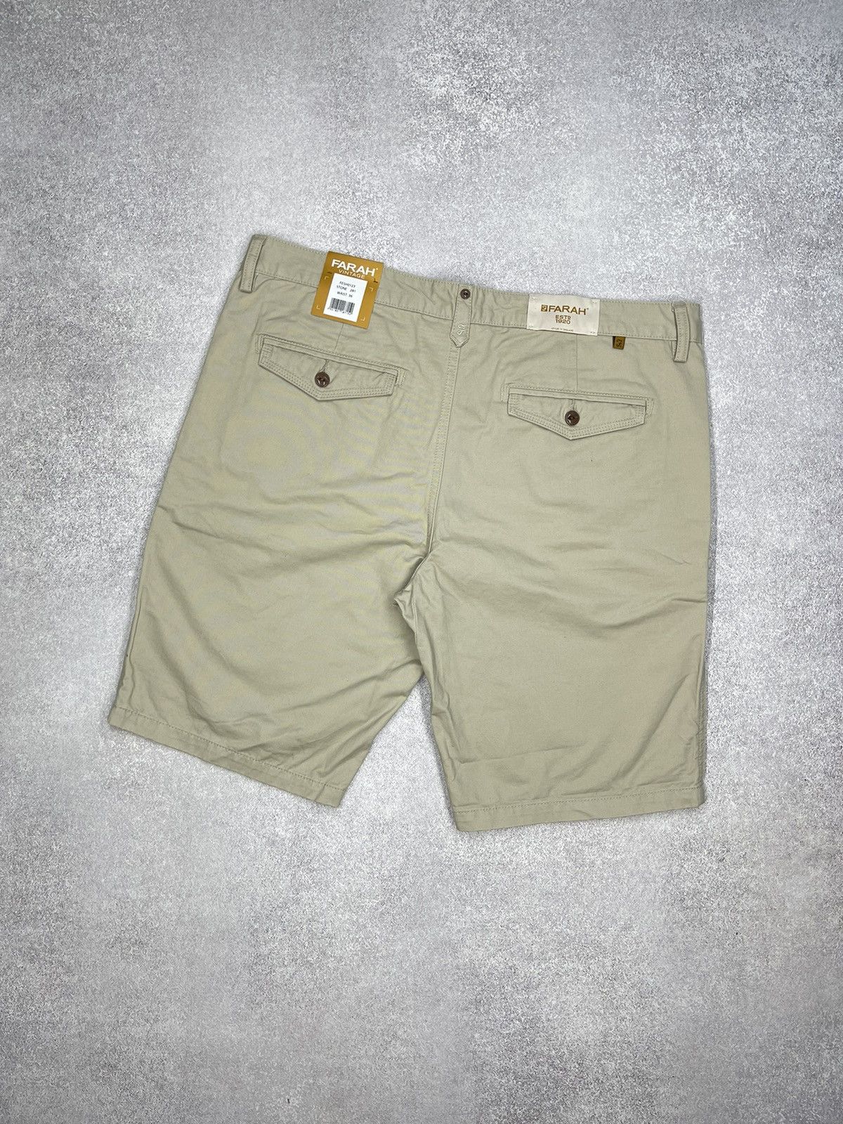 New Shorts Farah Vintage Chino Beige Size Xl, Men's
