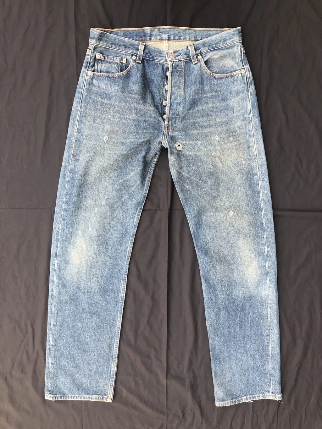 Vintage 1996 Levi’s 501 Jeans Rips Denim Jeans Made In Usa in Blue, Men's (Size 34)