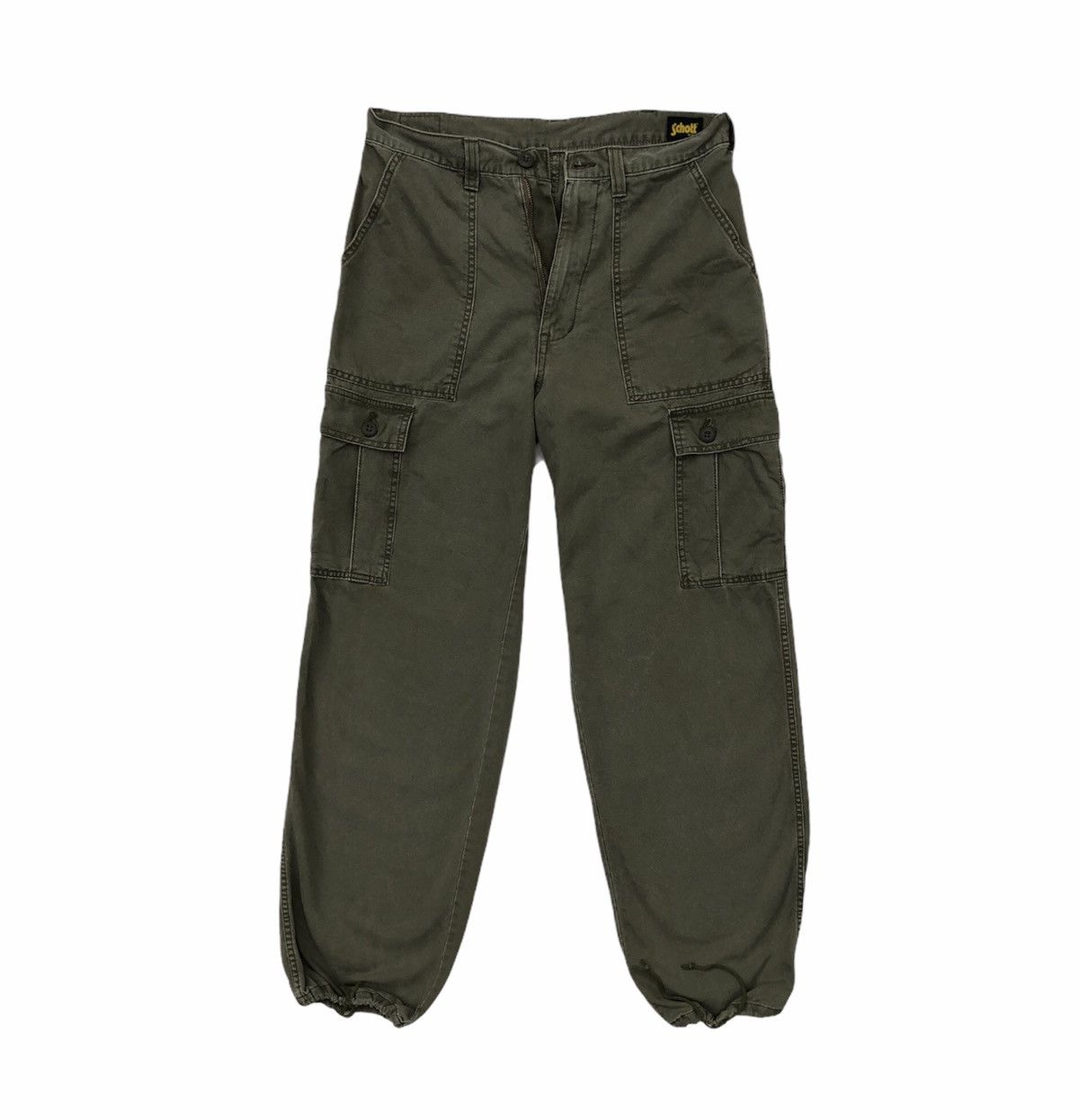 Schott Multi Pocket Baggy Cargo Pants in Green, Men's (Size 29)