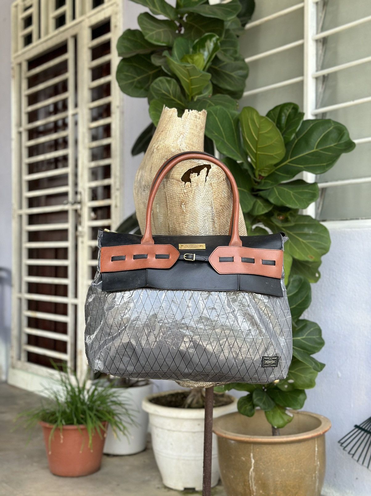 Very Authentic Porter Japan X United Bamboo Birkin Bag in Grey, Men's