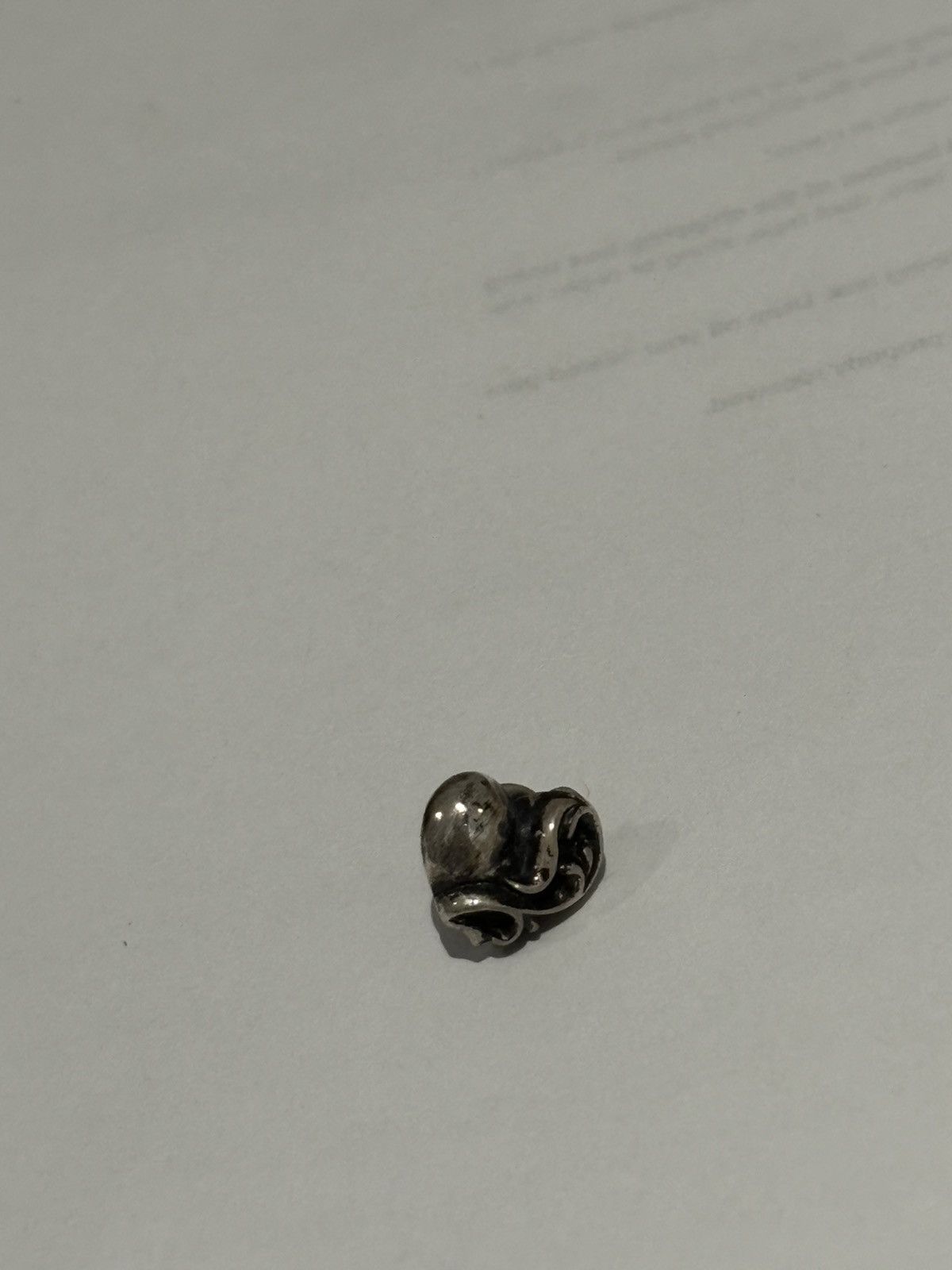 Chrome Hearts Silver Heart Stud Earring, Men's