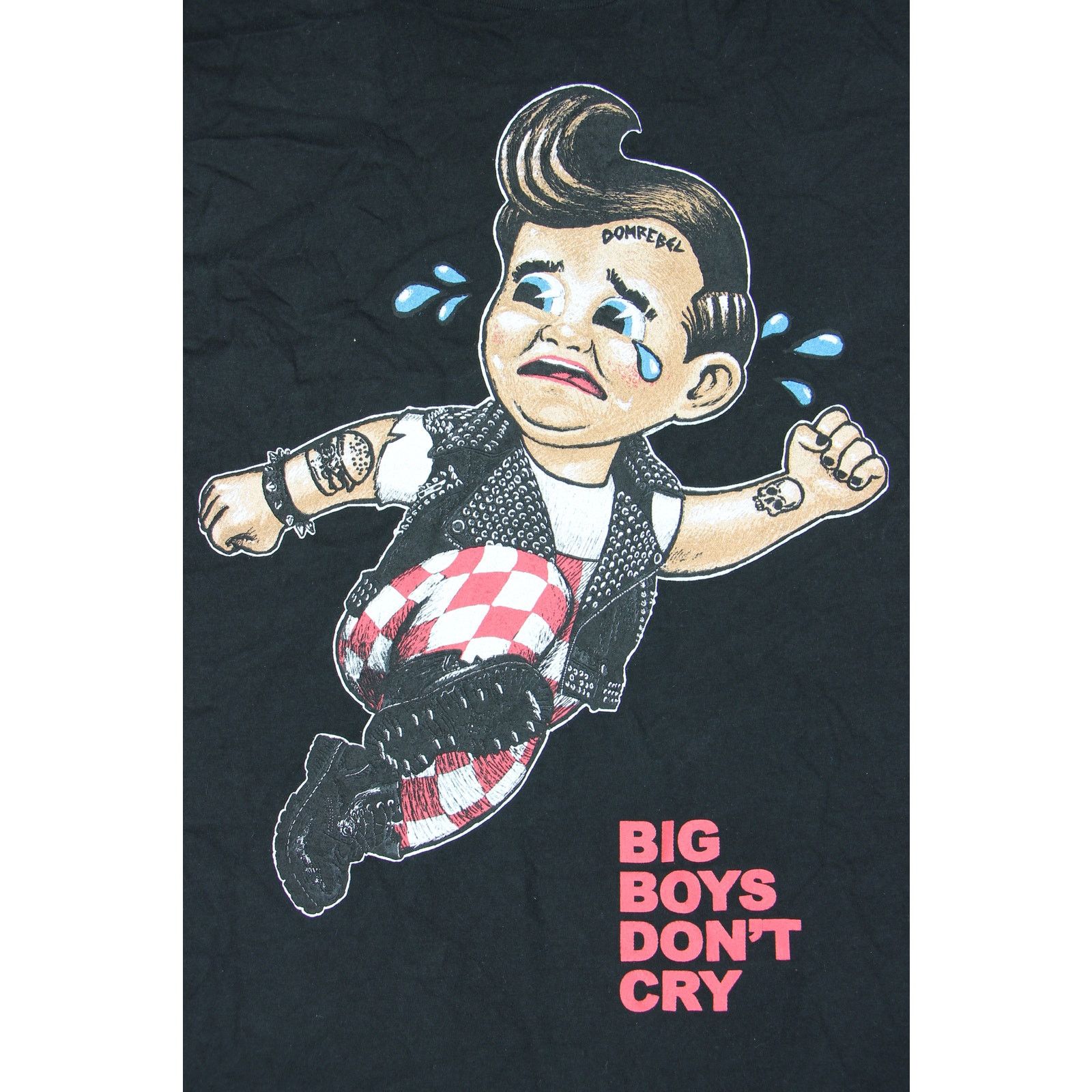 Dom Rebel Domrebel Bobs Big Boys Don't Cry Baby Punk T Shirt in Black, Men's (Size XL)