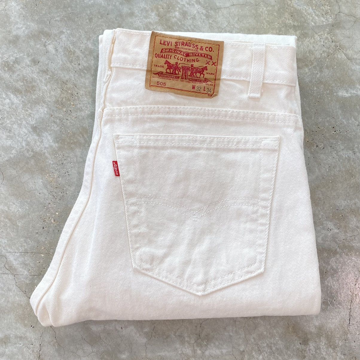 Levis Vintage Early 90's Levi’S 505 Jeans – Off White - Size 32, Men's
