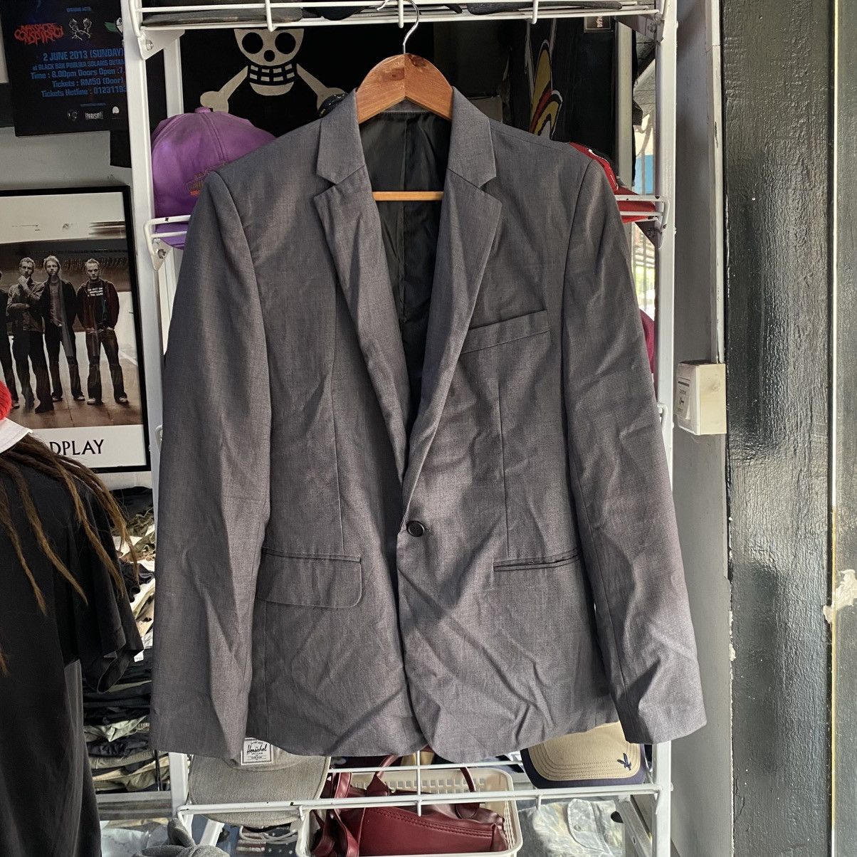 Neil Barrett Cotton Blazer Luxury Made In Italy in Silver, Men's (Size 48S)