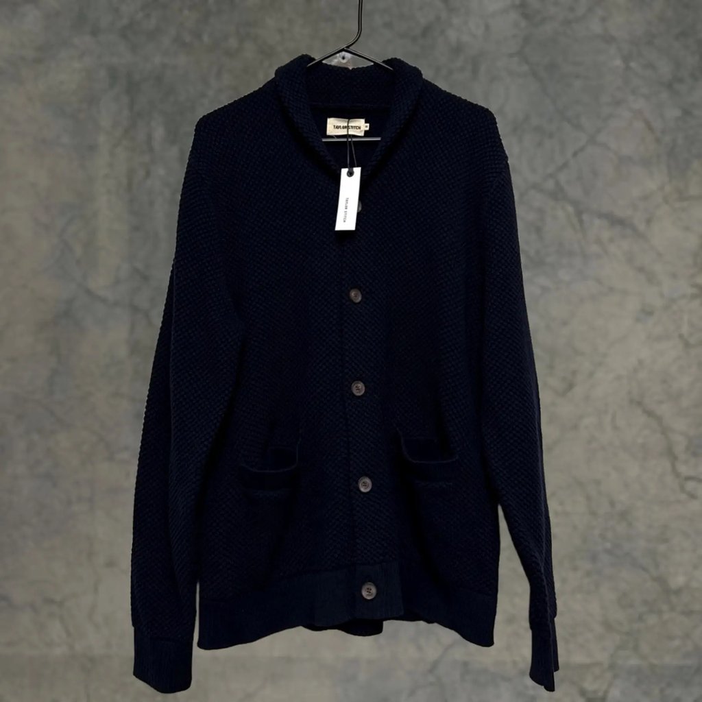 Taylor Stitch Sweater Mens 1XL Blue Cardigan Long Sleeve Cotton Knit Solid Classic, Men's