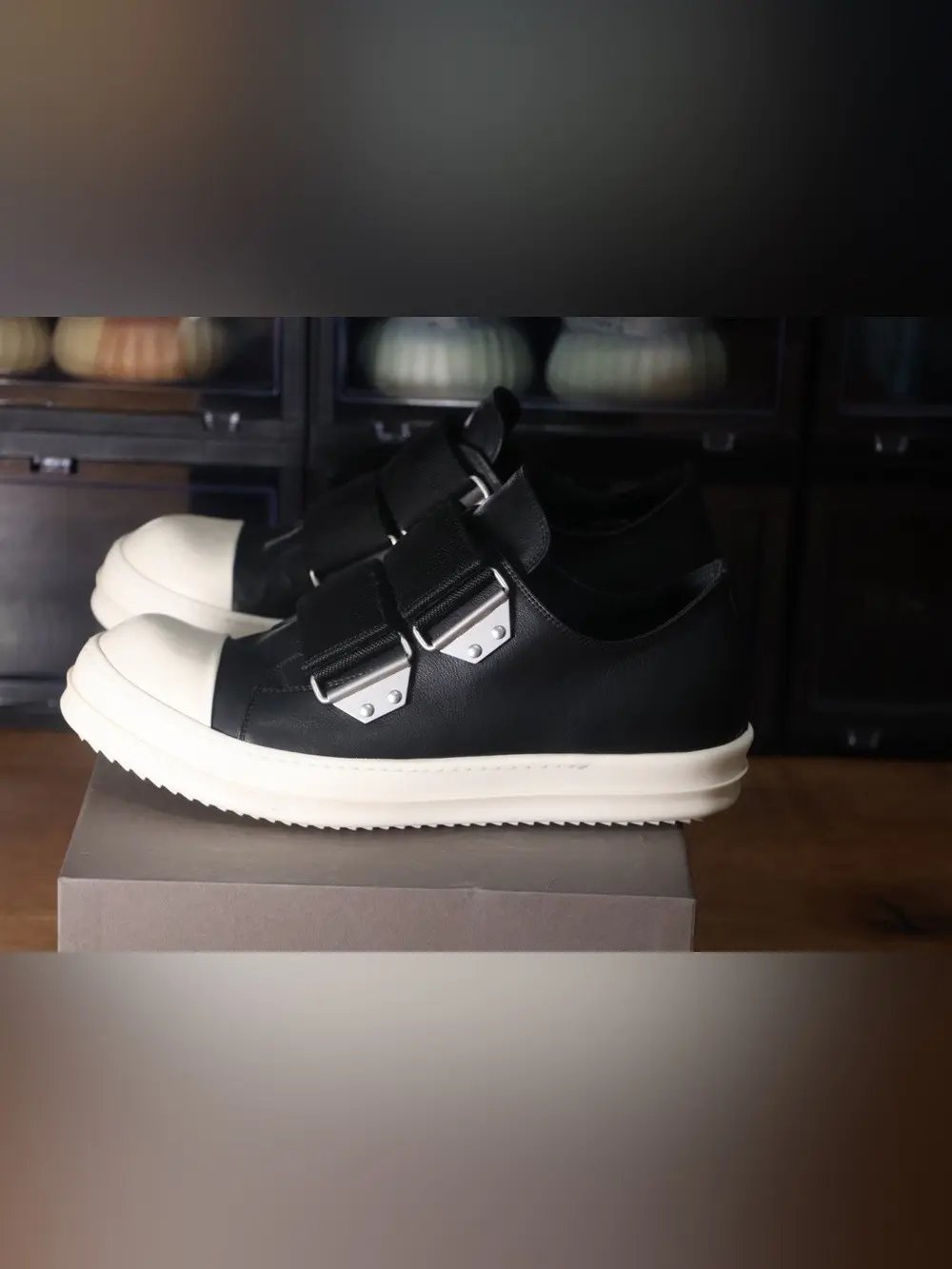 Rick Owens Strap Low in Black, Men's (Size 11)