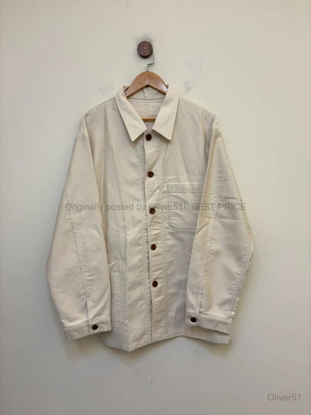 Nanamica Japan Moleskin French Work Jacket Bfajufo603 in White, Men's