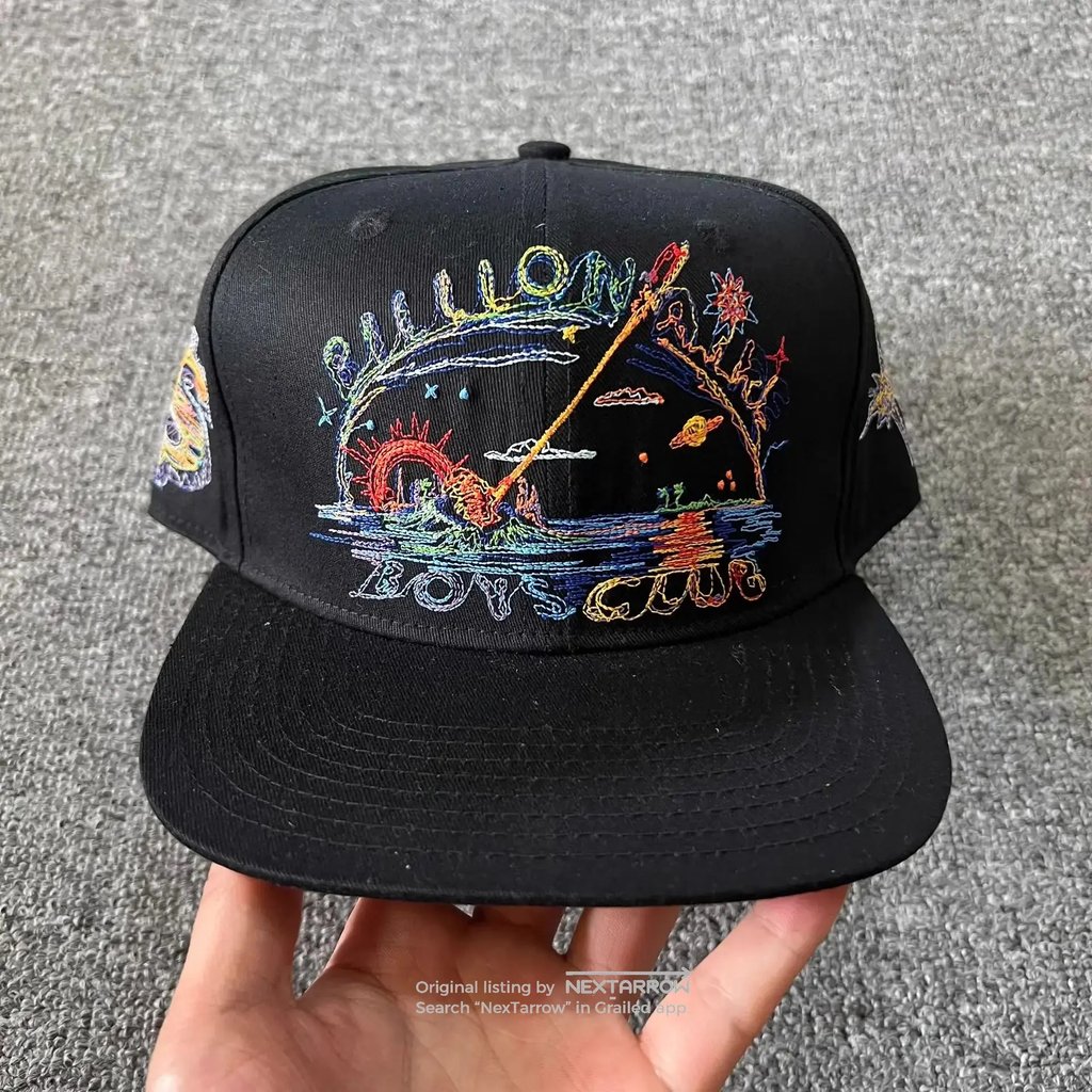 Bbc Diamond & Dollar Single-Line Brim Baseball Cap Q7 in Black, Men's