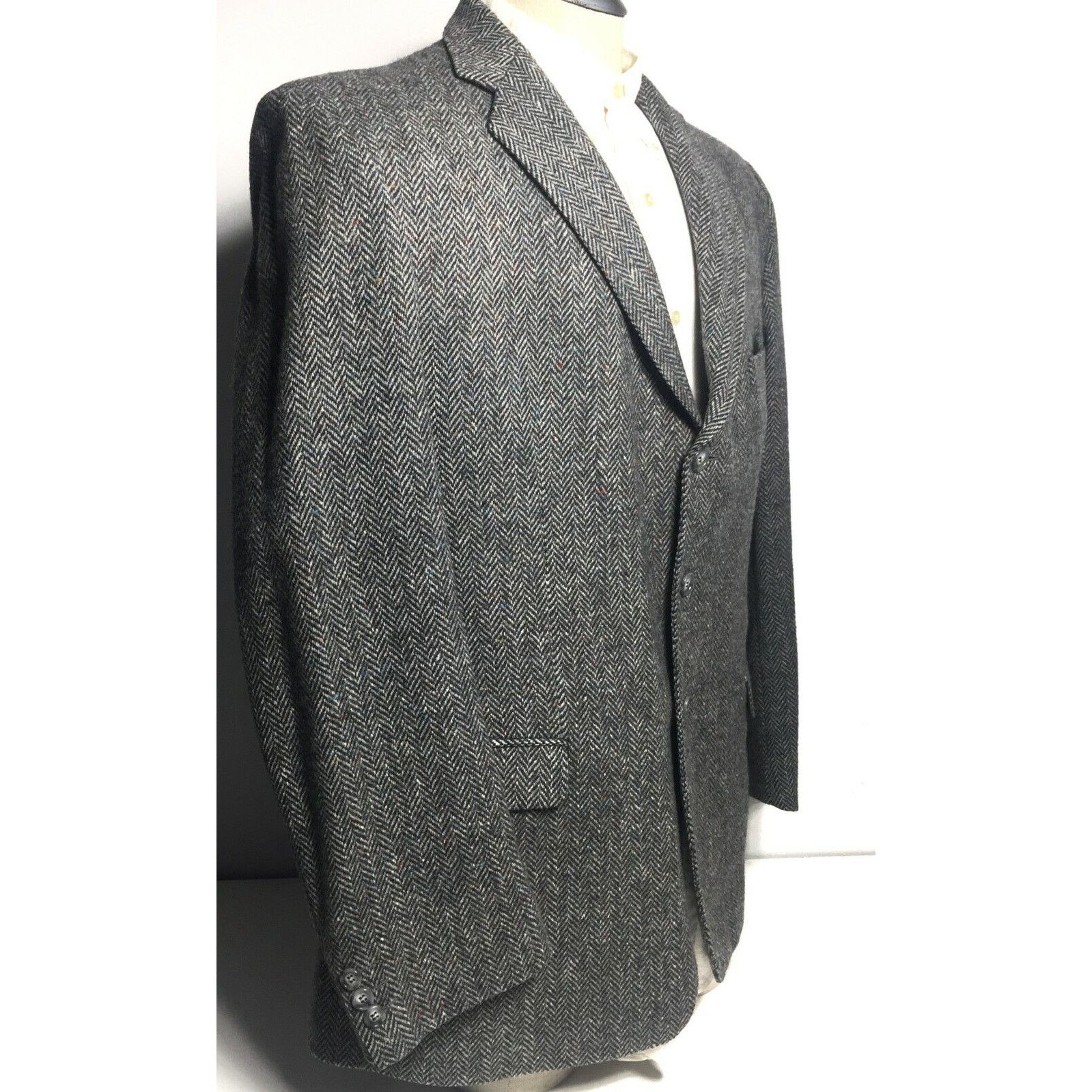 Magee Mens Donegal Tweed Wool Blazer Coat Suit Jacket Size 41R in Grey