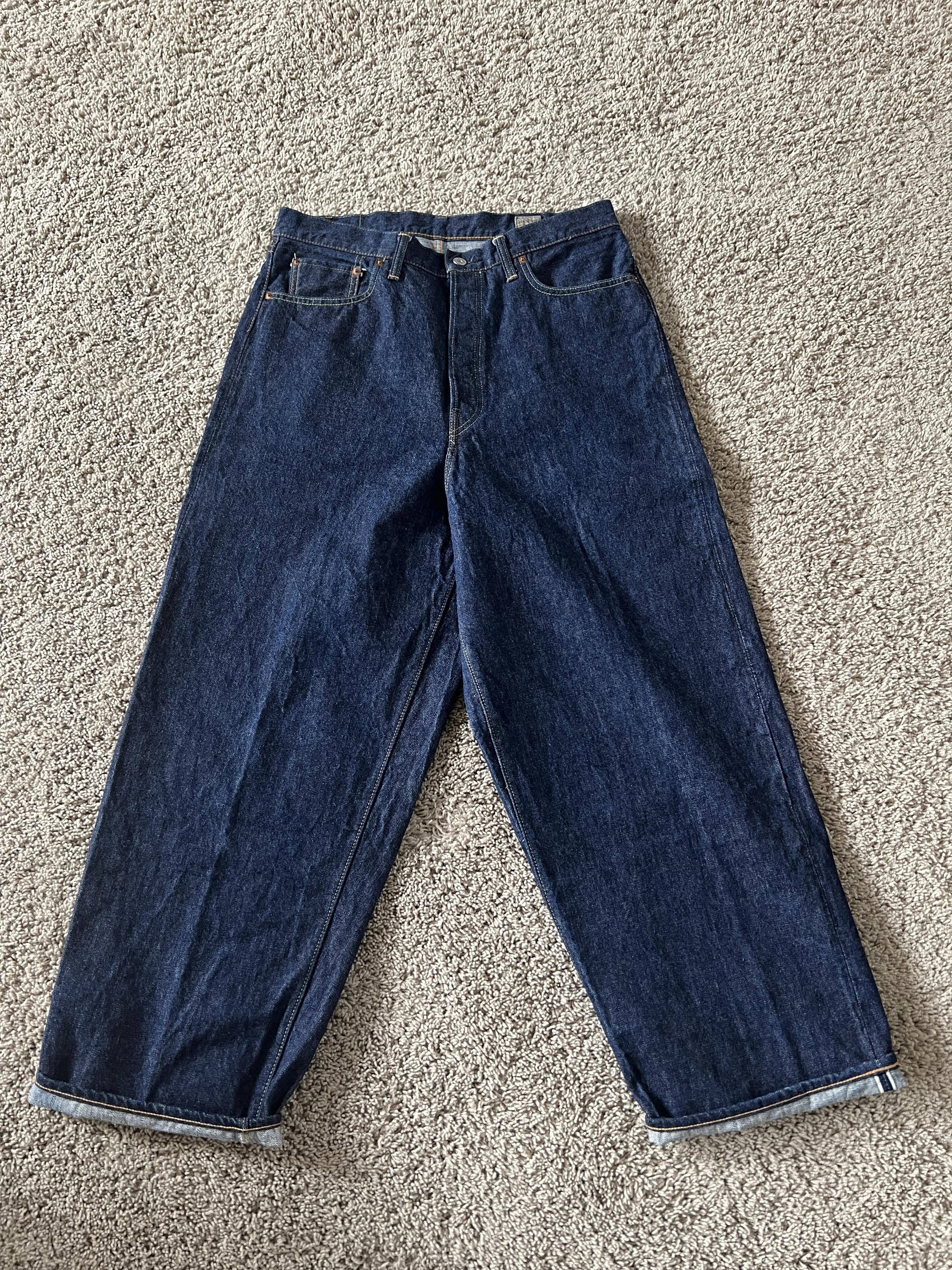 Evan Kinori x Orslow Wide Leg Jeans in Blue, Men's (Size 34)
