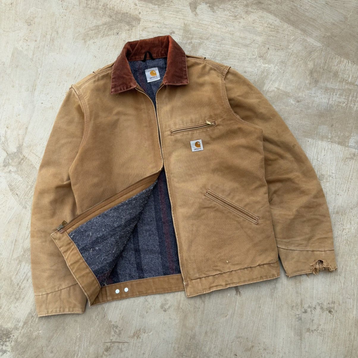 Vintage 90's Carhartt Detroit Jacket in Brown, Men's (Size Medium)
