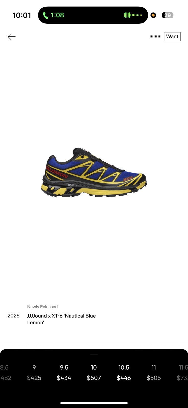 Jjjound X Salomon Xt-6 Shoes in Blue, Men's (Size 10)