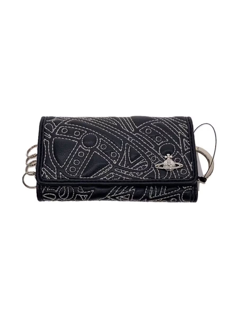 Vivienne Westwood Contrast Stitch Orb Keyring Case in Black, Men's