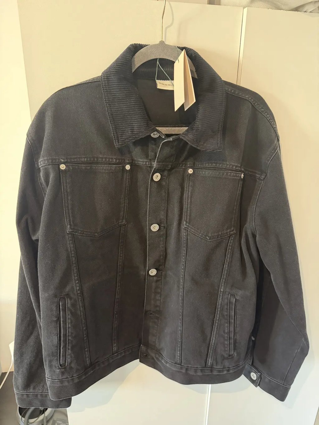 Drole De Monsieur Black Denim Jacket, Men's (Size Xl)
