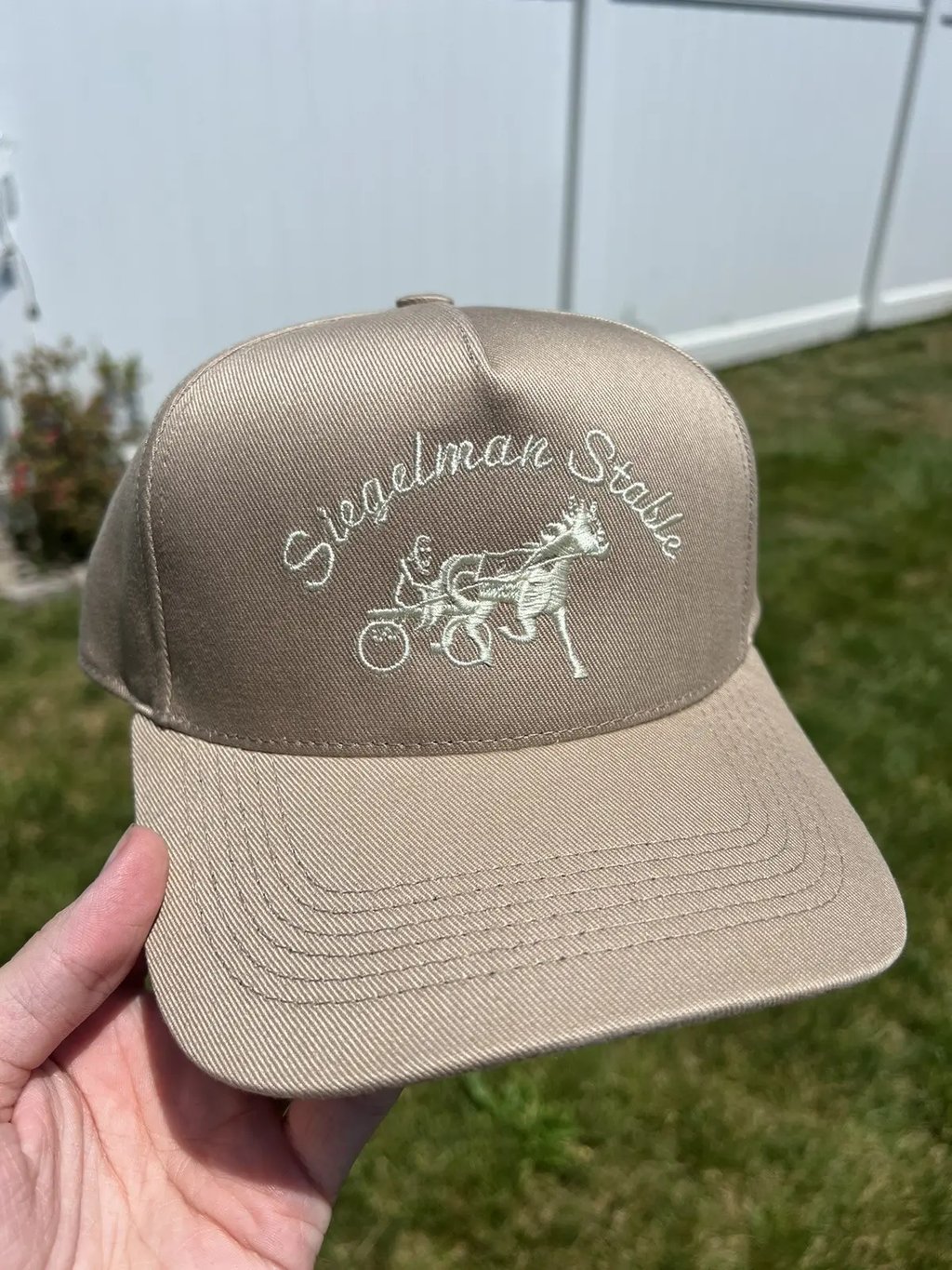 Siegelman Stable Khaki Ivory Snapback Hat in Brown, Men's