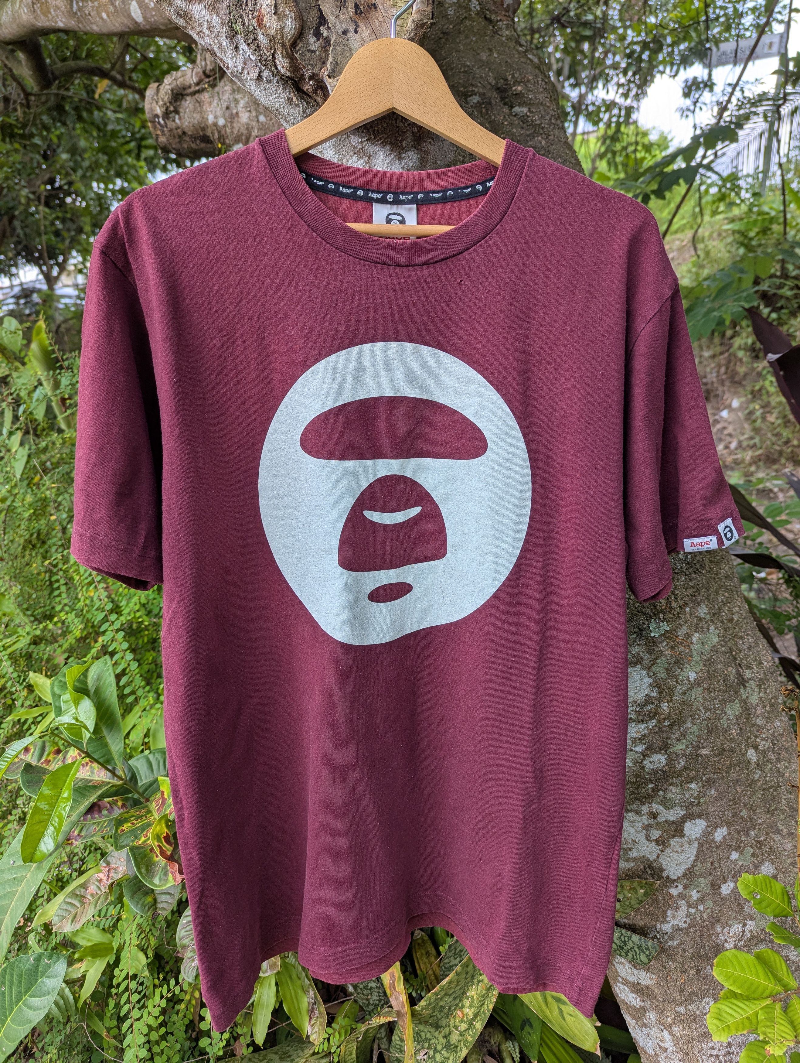 Aape By Bape Somewhere In The Aape Universe Tshirt in Red, Men's (Size Large)