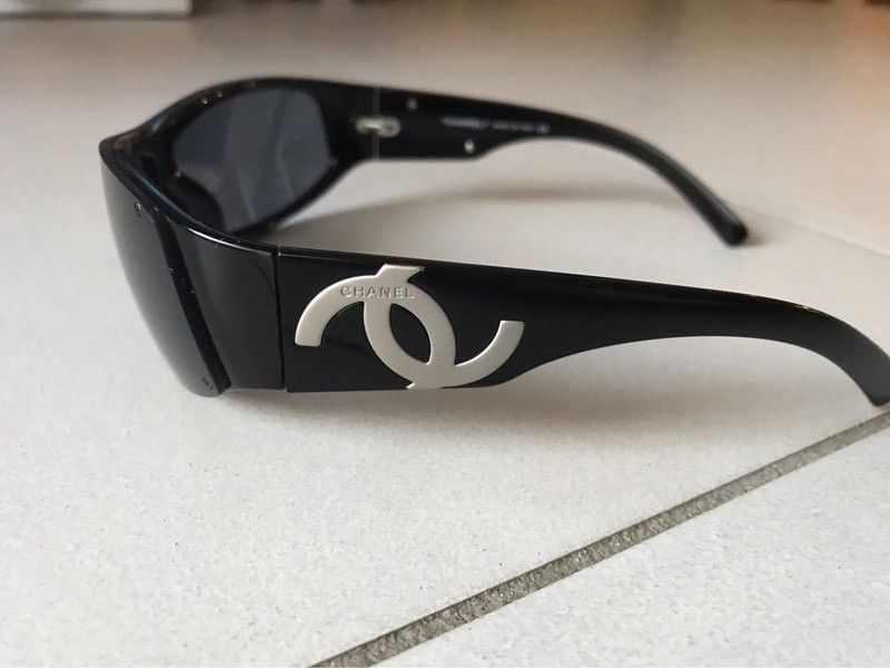Chanel Sunglasses 5072 Logo Black Wrap Metal Vintage Iconic, Men's