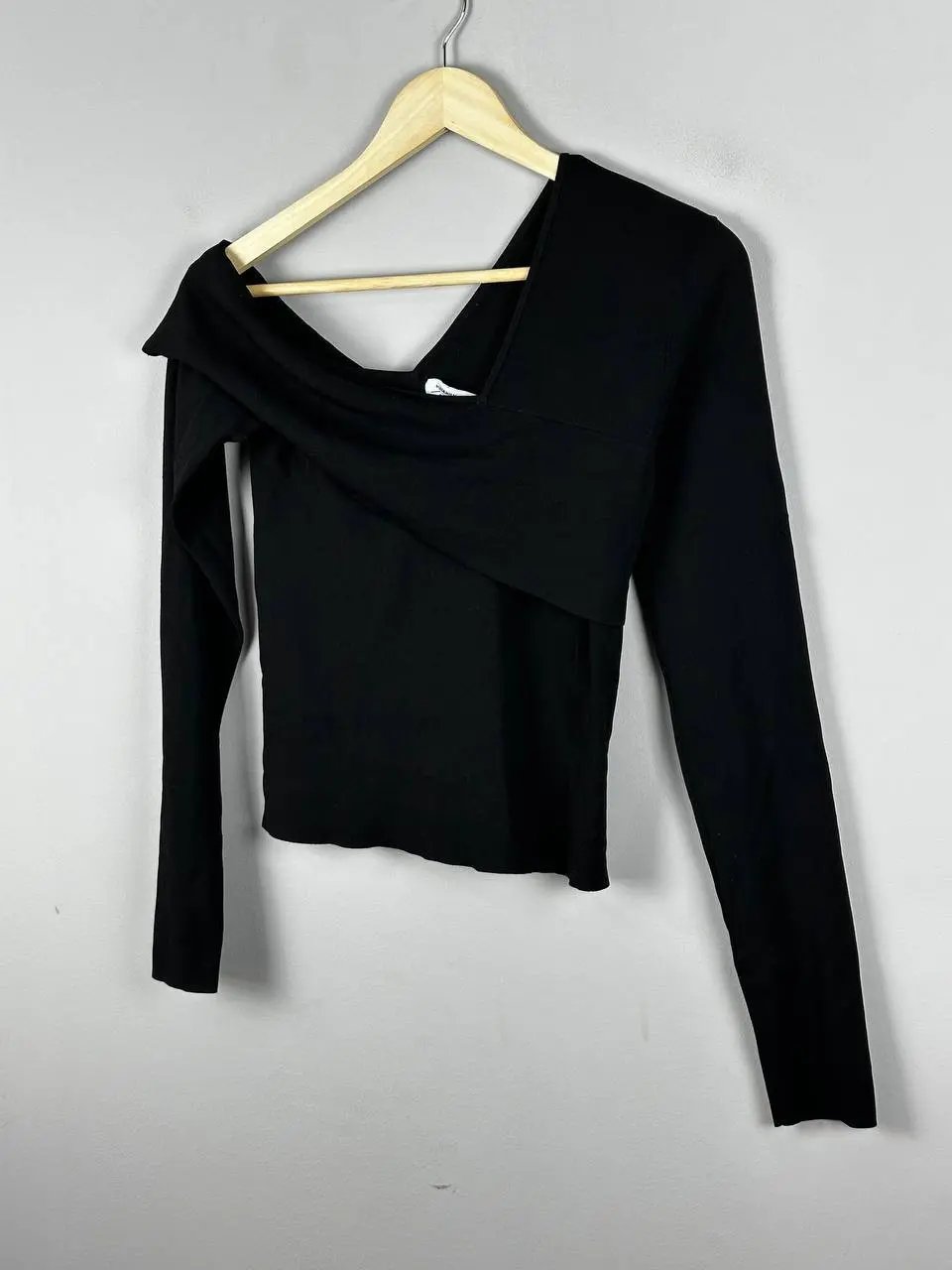 & Other Stories Black Long Sleeve Asymetrical Top, Women's