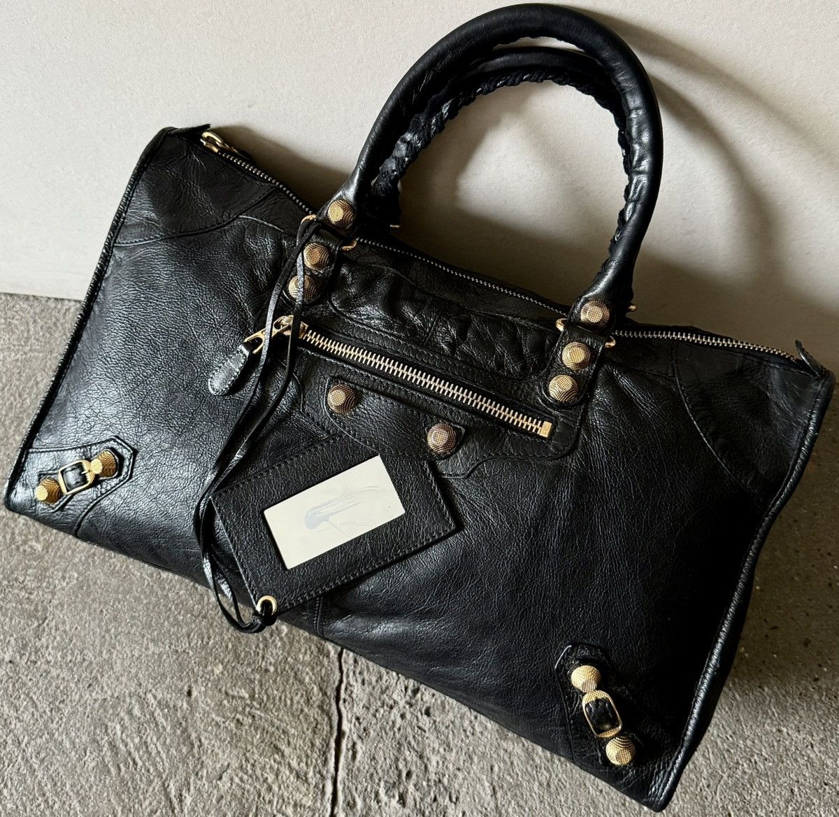 Balenciaga - 2000’S - Classic Le City - Lambskin Work Bag in Black, Men's