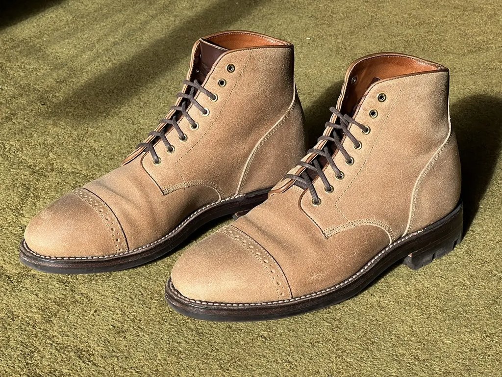 Grant Stone Natural Waxed Commander Garrison Boot Size 7d in Beige, Men's