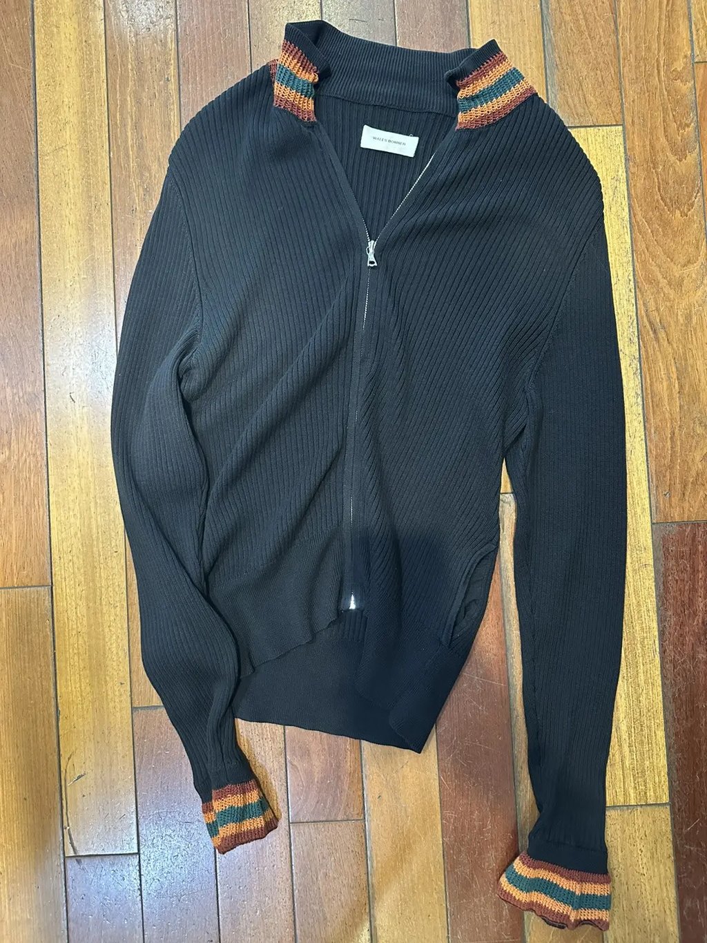 Wales Bonner Made In Italy Full-Zip Sweater - Medium in Black, Men's