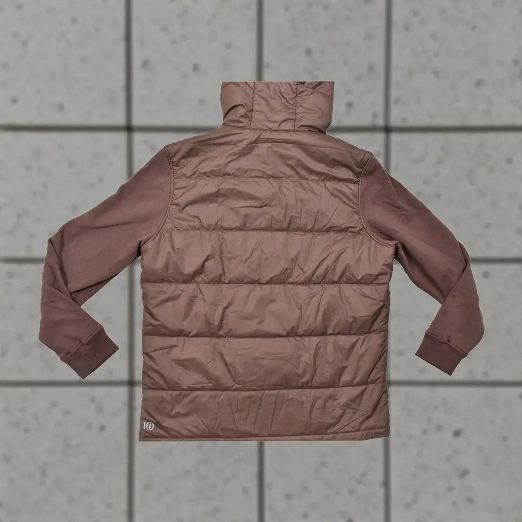 Tentree Jacket Mens 1XL Brown Quilted Hybrid Full Zip Hoodie Puffer Repreve New, Men's