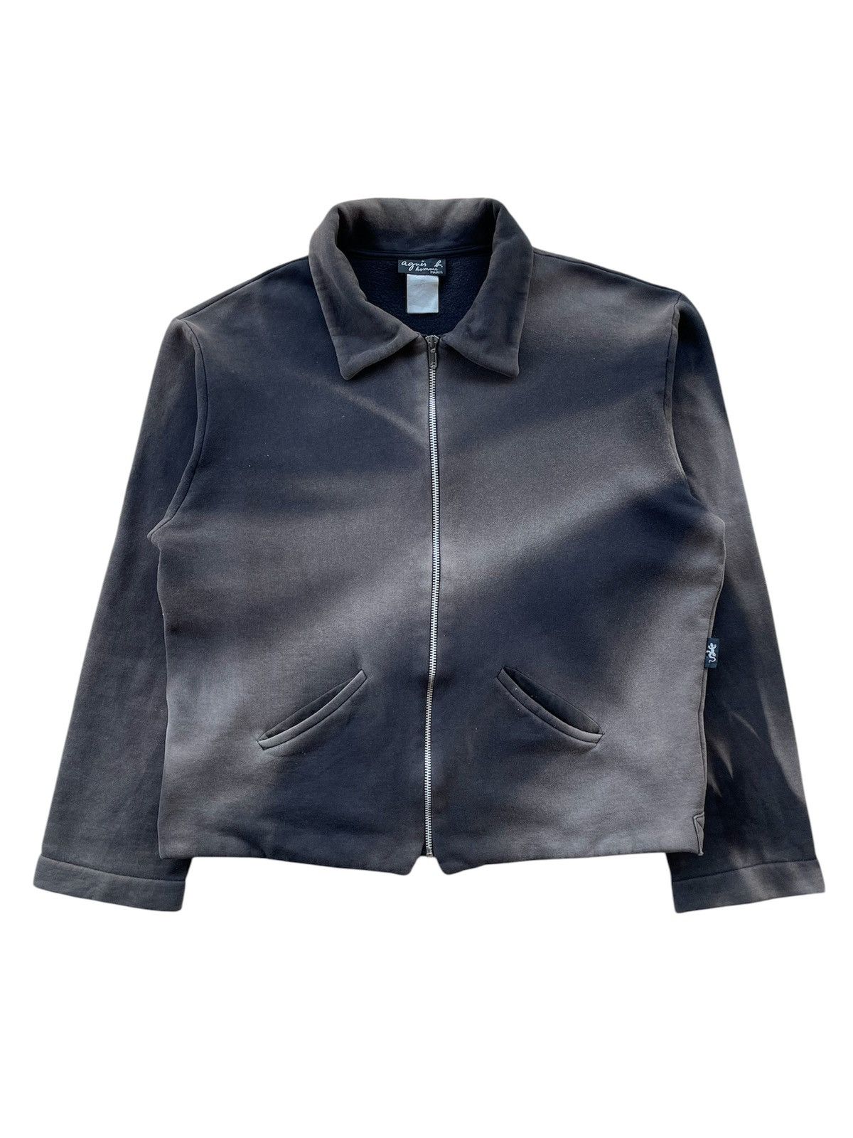 Agnes B Sunfaded Vintage Agnes.b Work Jacket in Black, Men's (Size Large)
