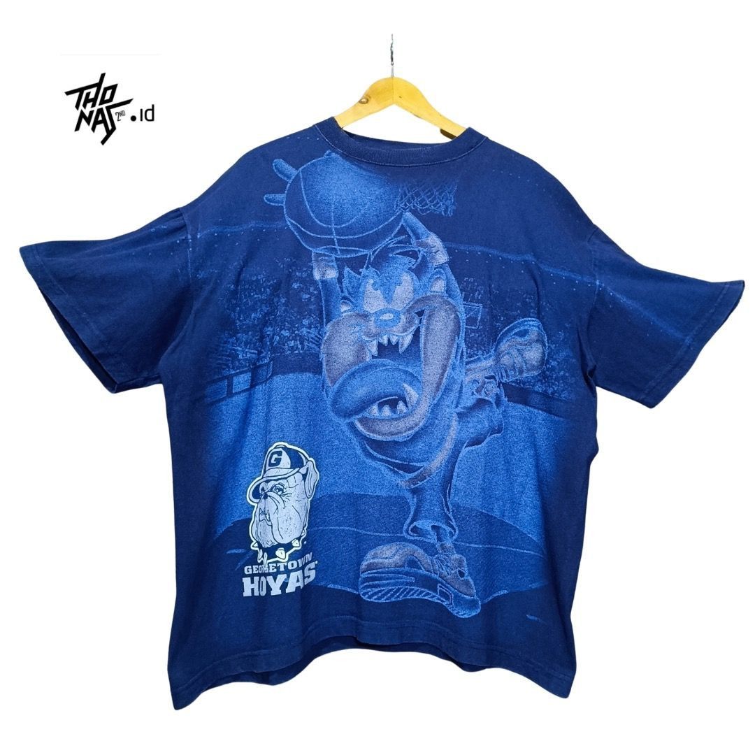 Vintage 90's Georgetown Hoyas X Taz Mania Looney Tunes XL in Blue, Men's