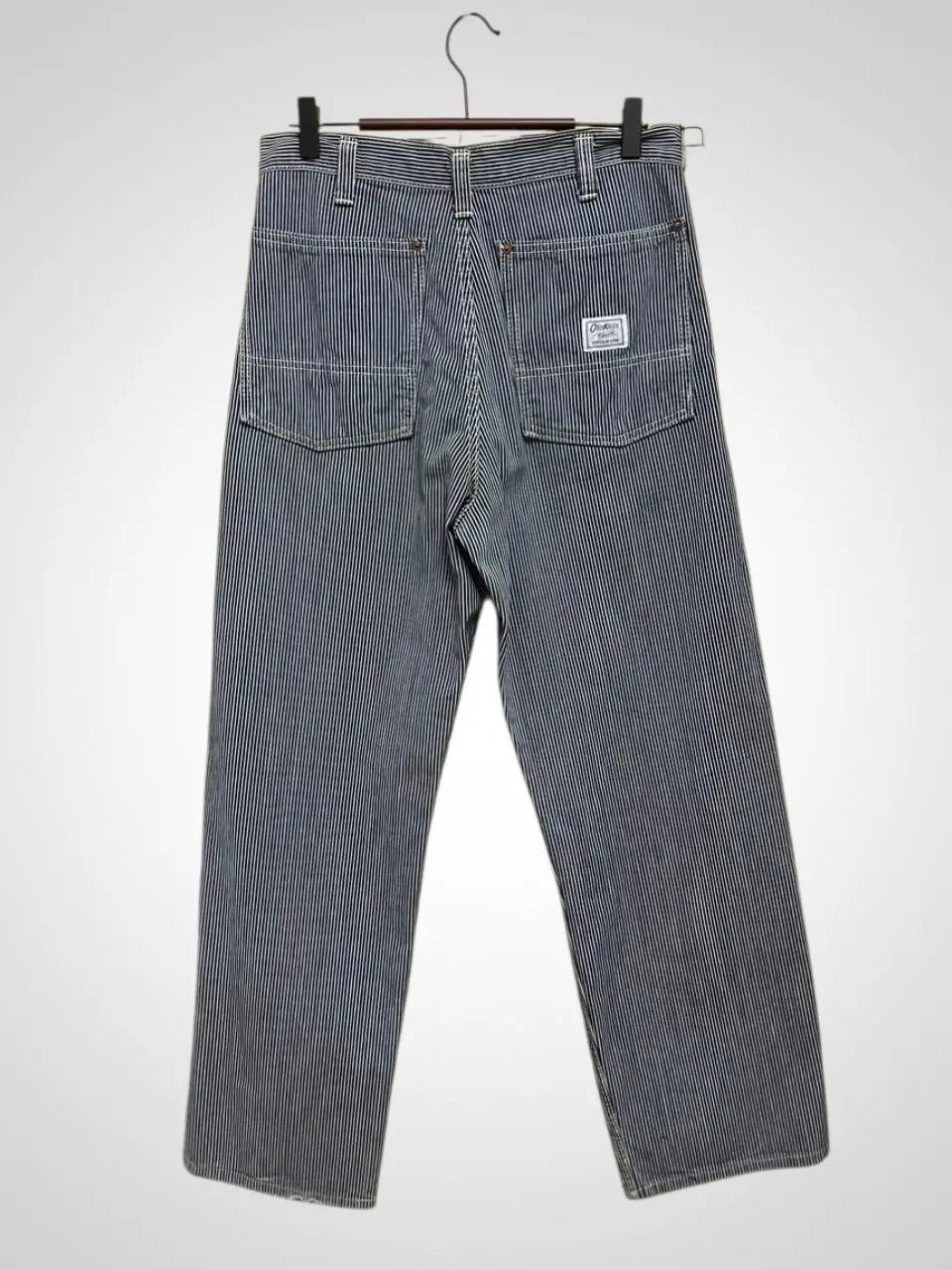 Vintage Oshkosh Hickory Stripe Pant Talon Zipper Archive in Blue, Men's (Size 29)