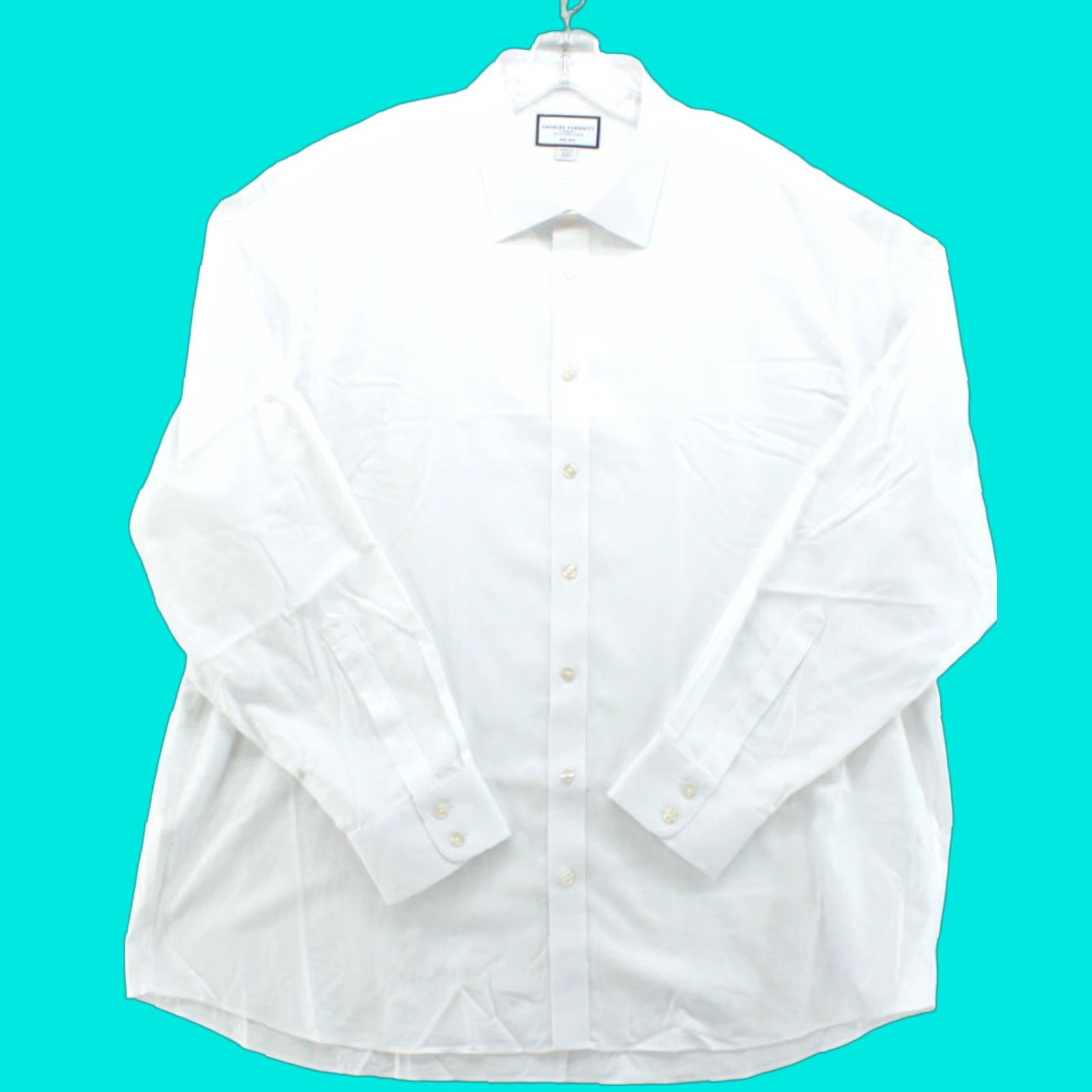 Vintage Charles Tyrwhitt Dress Shirt Men 19 White Classic Fit Business Casual Formal 90's (Size 2XL)