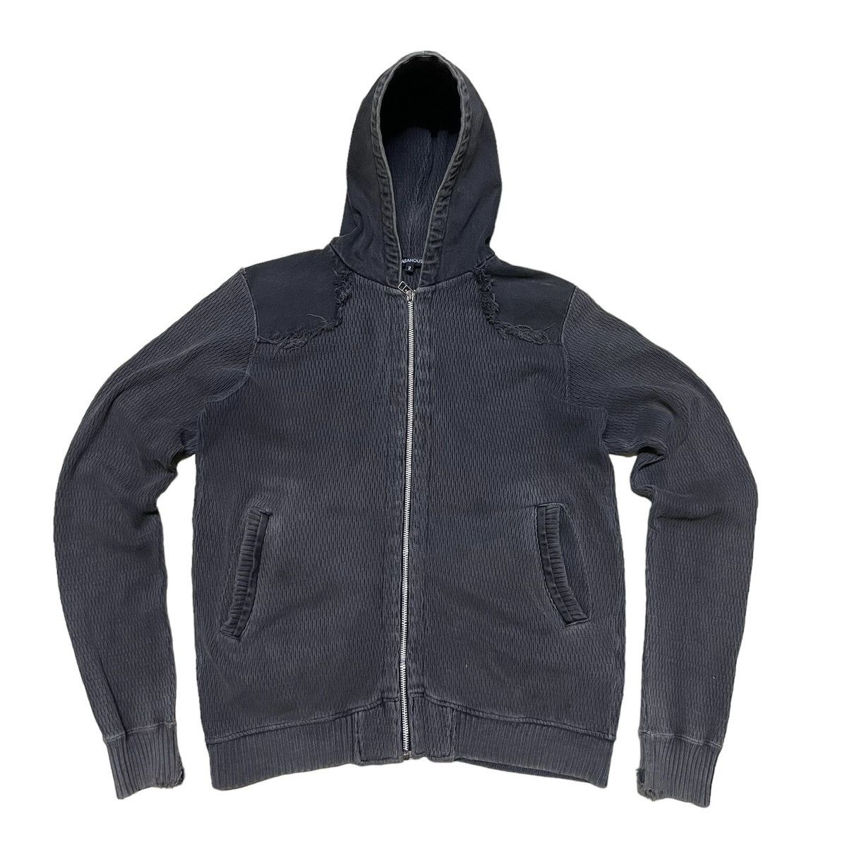 Abahouse Distressed Style Hoodie Avant Garde in Black, Men's (Size Small)
