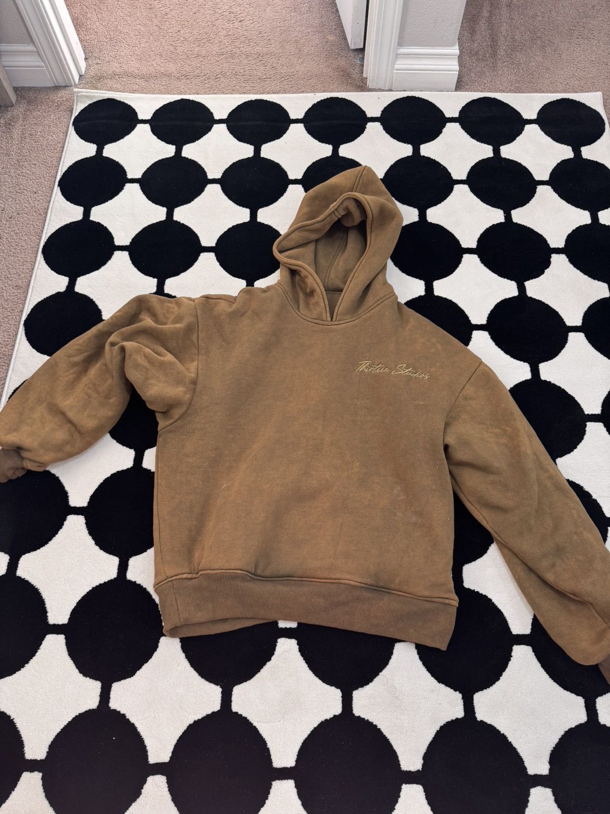 Thirteen Studios Hoodie 'double Layered' - Olive Brown, Men's (Size Large)